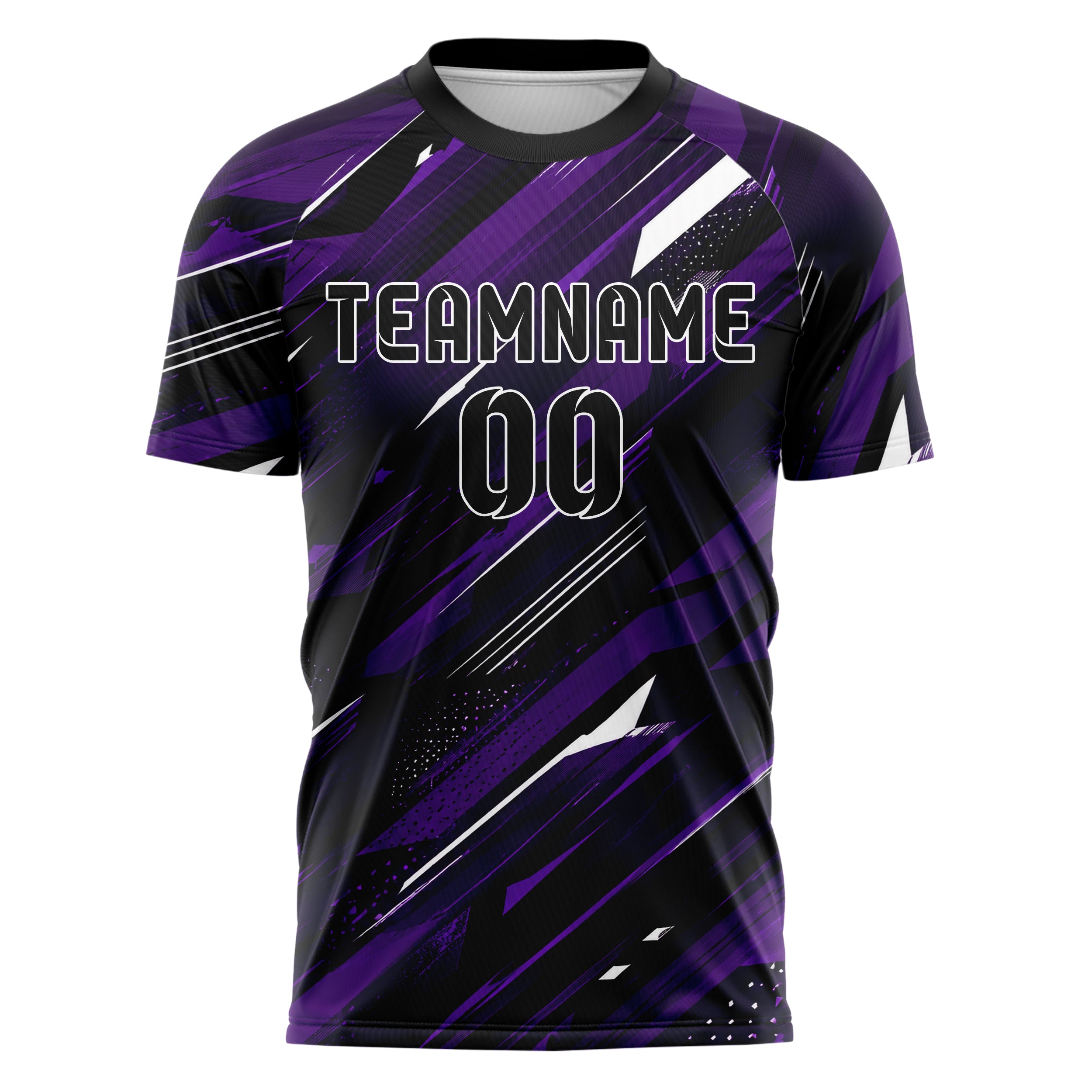 Dunkellila dunkles abstrakte Linien diagonale Streamlines Design 12-0507 individuelles Fußballtrikot front