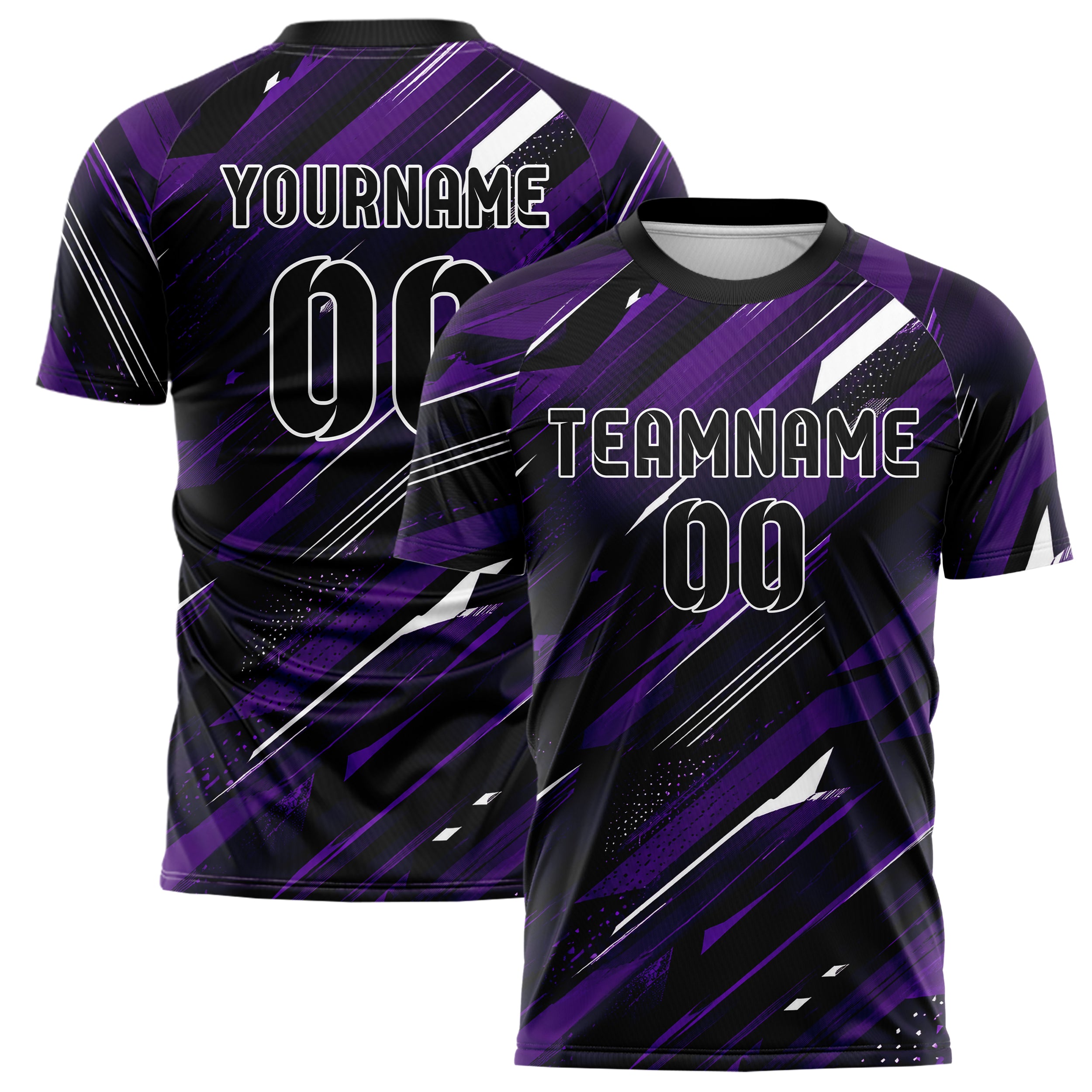 Dunkellila dunkles abstrakte Linien diagonale Streamlines Design 12-0507 individuelles Fußballtrikot main
