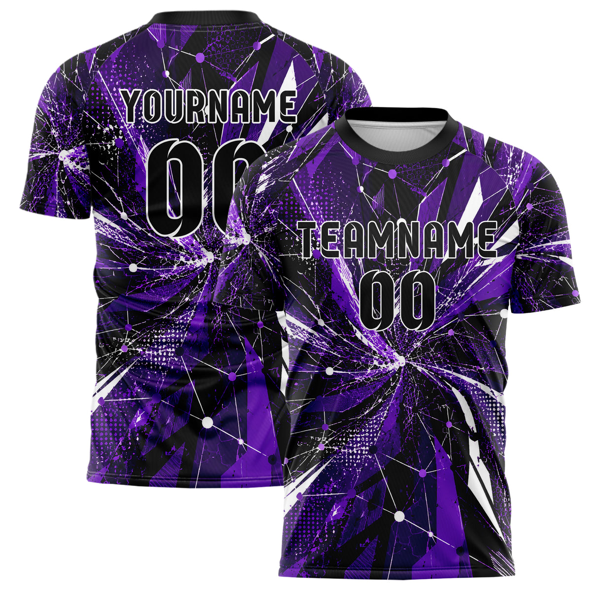 Dunkellila dunkles abstrakte Linien Network Web Design 12-0327 individuelles Fußballtrikot main
