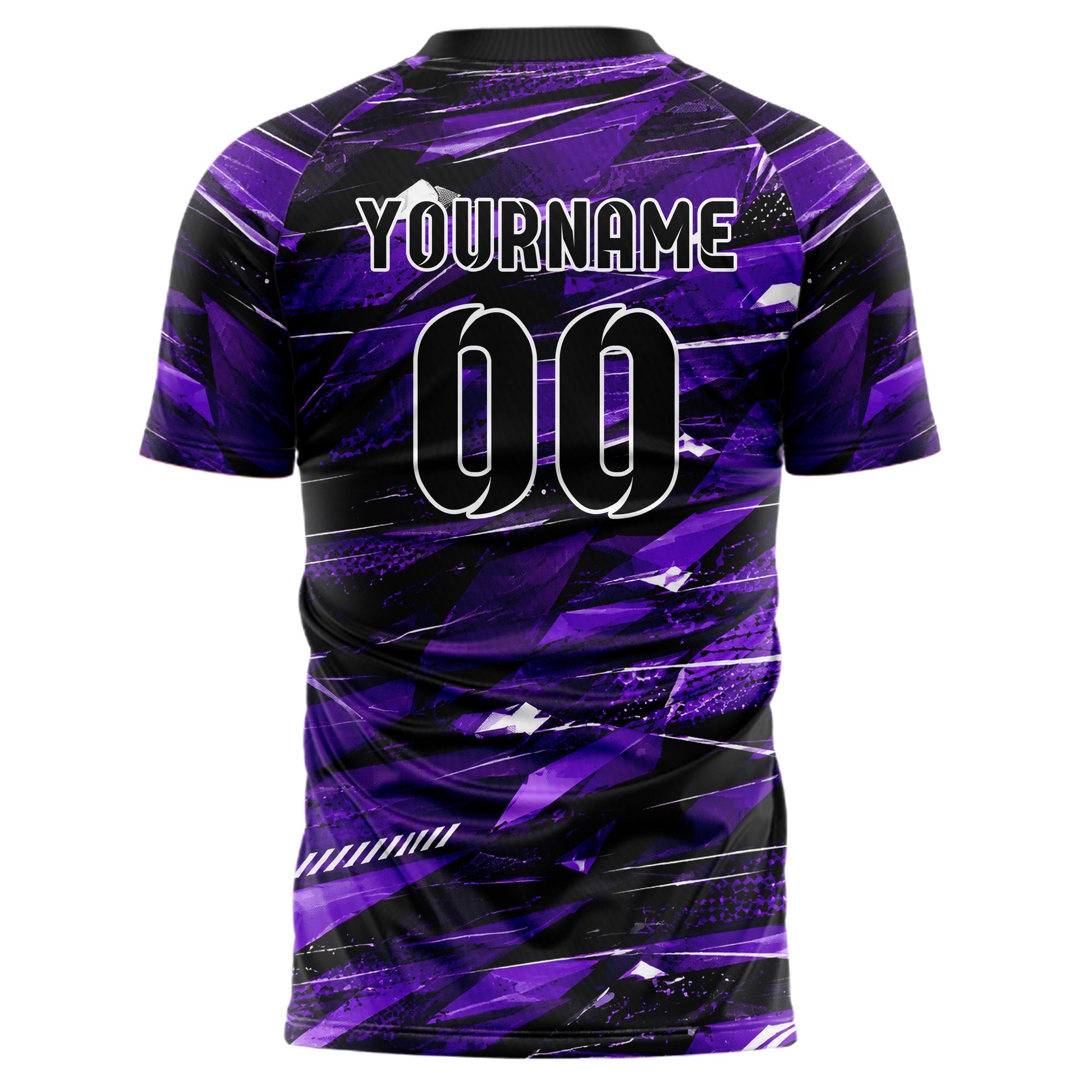 Dunkellila dunkles abstrakte Linien Polygon Shards Design 12-0090 individuelles Fußballtrikot back