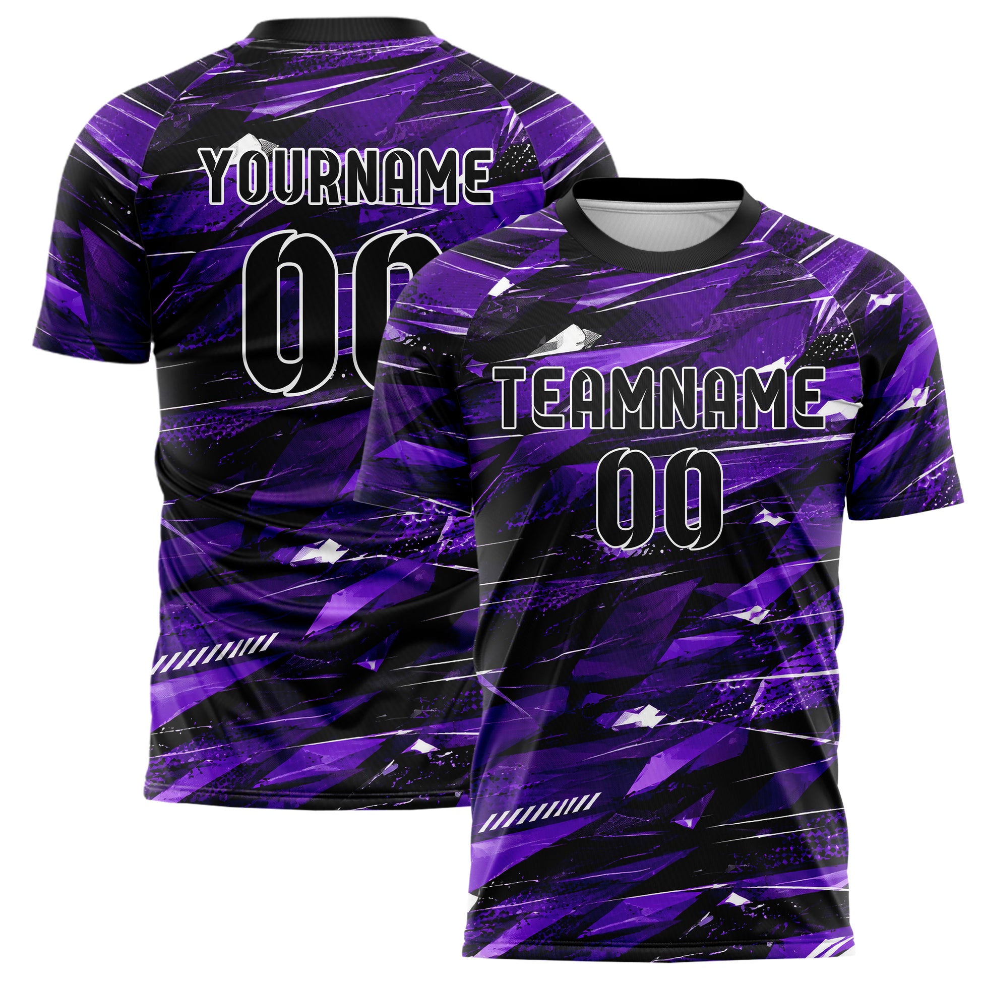 Dunkellila dunkles abstrakte Linien Polygon Shards Design 12-0090 individuelles Fußballtrikot main
