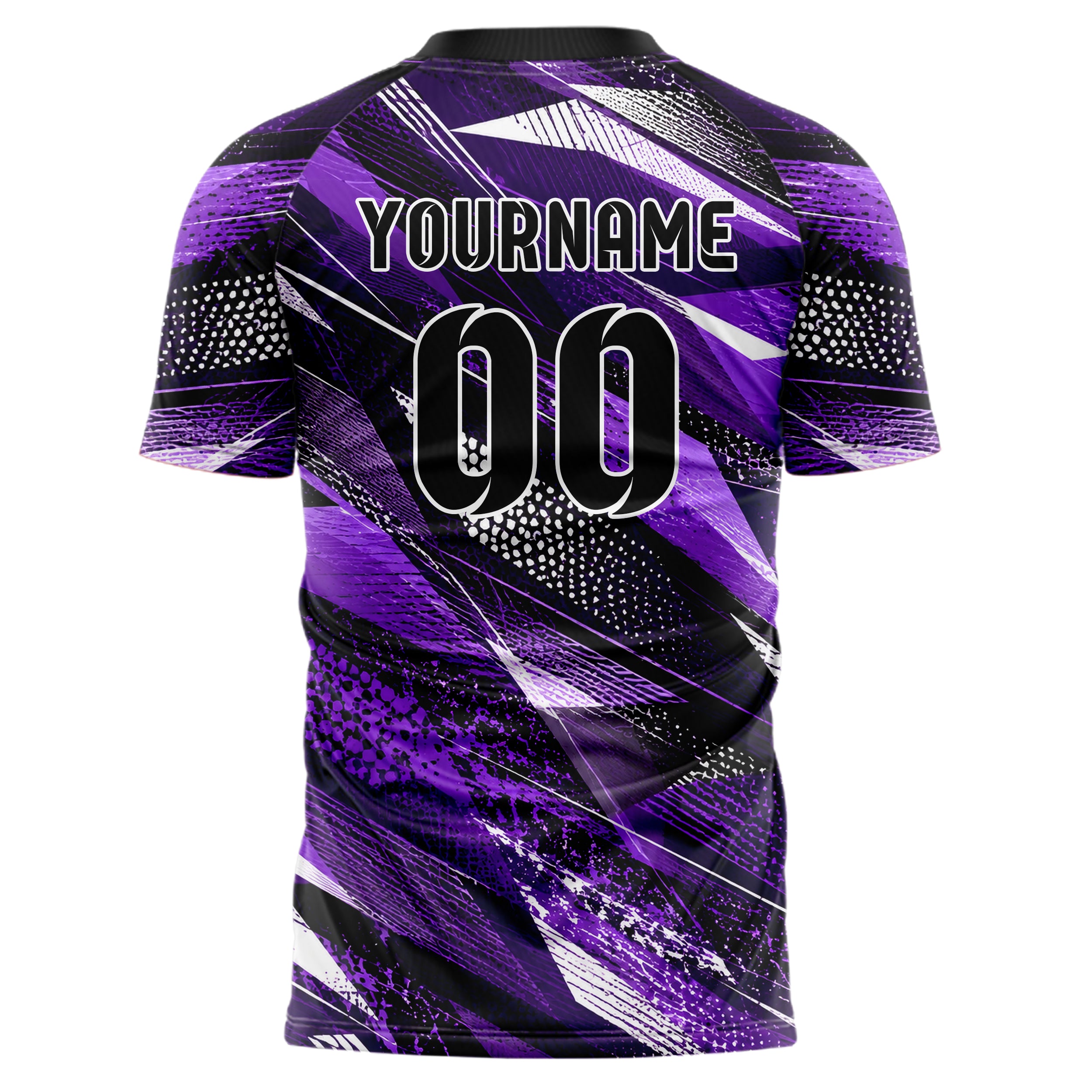 Dunkellila dunkles abstrakte Linien Polygon Shards Design 12-0474 individuelles Fußballtrikot back