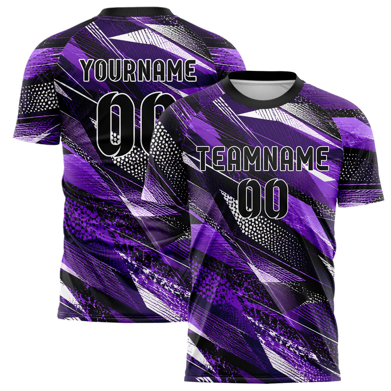 Dunkellila dunkles abstrakte Linien Polygon Shards Design 12-0474 individuelles Fußballtrikot main