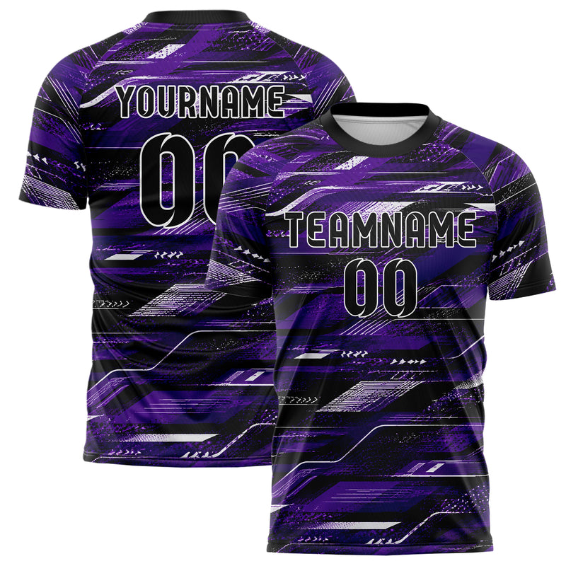 Dunkellila dunkles abstrakte Linien Speckles Line Accents Design 12-0600 individuelles Fußballtrikot main