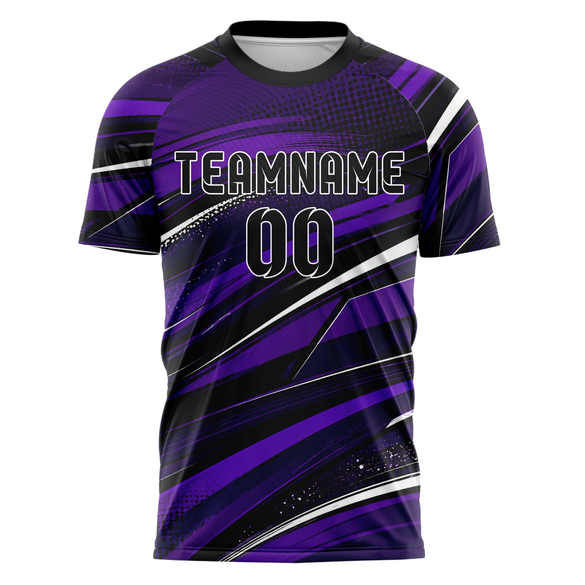 Dunkellila dunkles abstrakte Linien wavy Parallel Curves Design 12-0054 individuelles Fußballtrikot front