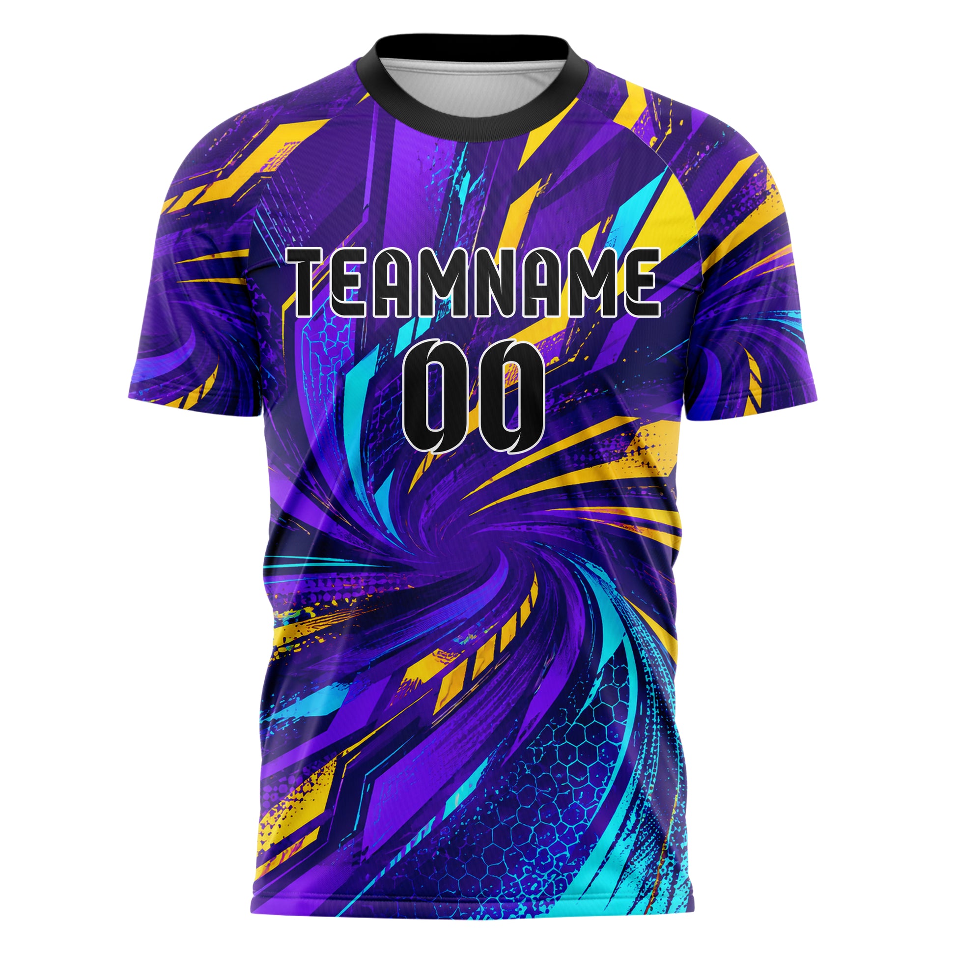 Lila lebendiges abstrakte Linien asymmetrische Vector Panels Design 12-0041 individuelles Fußballtrikot front