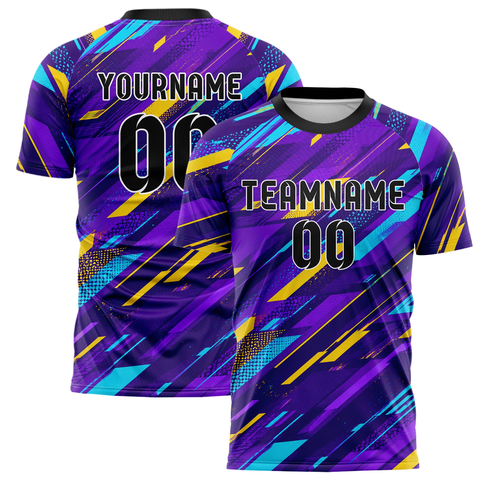 Lila lebendiges abstrakte Linien diagonale Streamlines Design 12-0299 individuelles Fußballtrikot main
