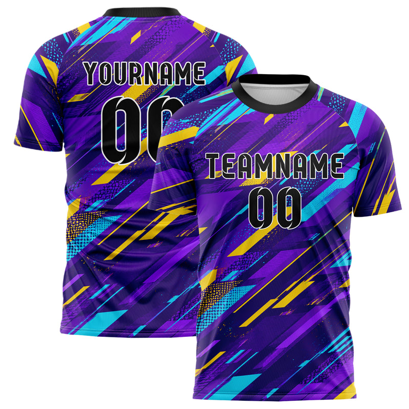 Lila lebendiges abstrakte Linien diagonale Streamlines Design 12-0299 individuelles Fußballtrikot main