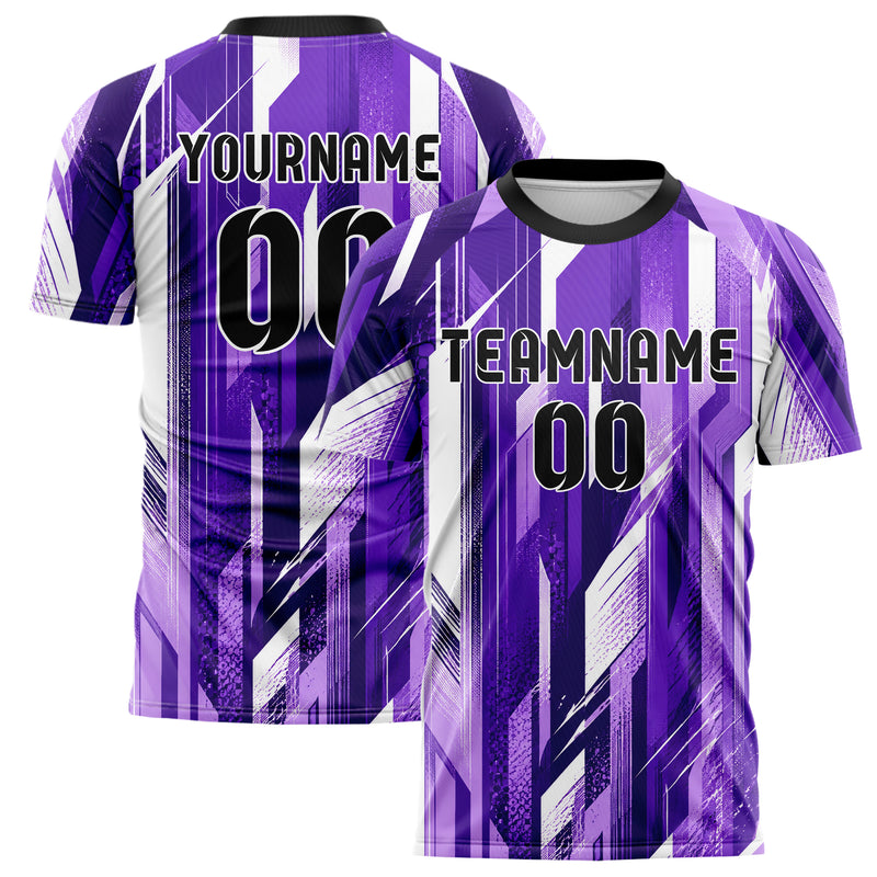 Lila lebendiges abstrakte Linien diagonale Streamlines Design 12-0427 individuelles Fußballtrikot main