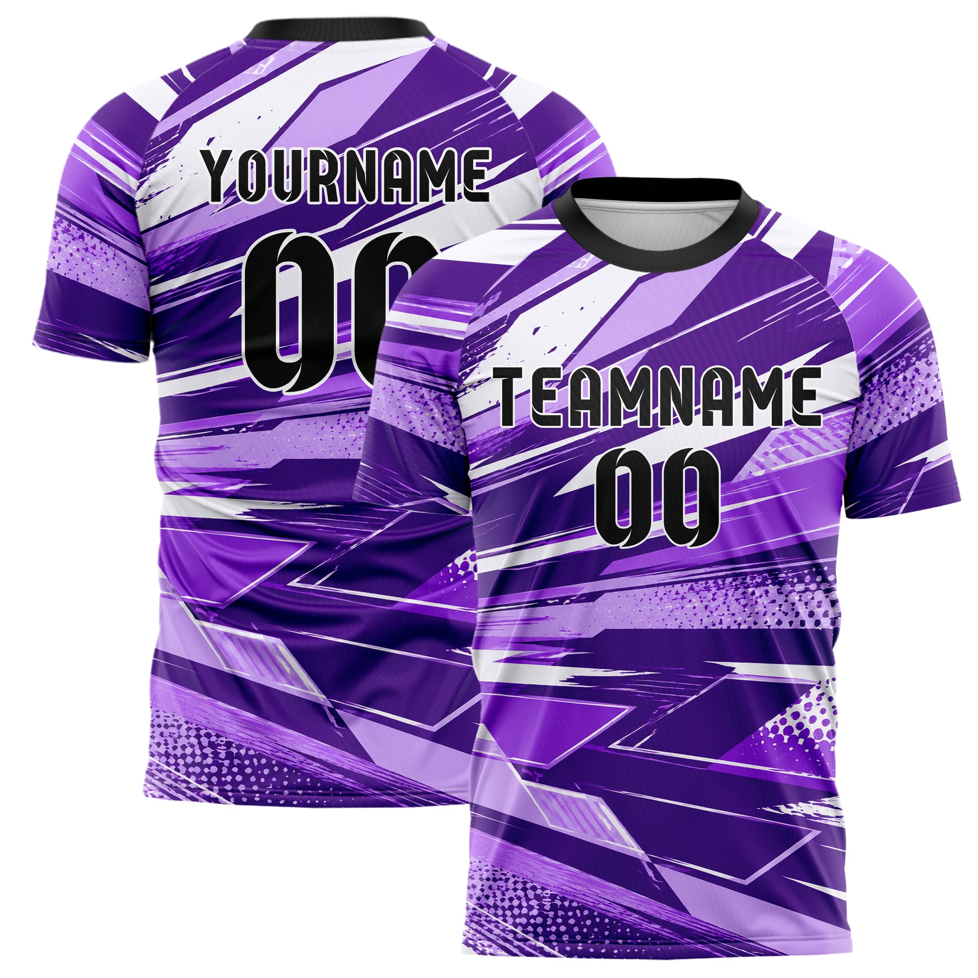 Lila lebendiges abstrakte Linien diagonale Streamlines Design 12-0499 individuelles Fußballtrikot main