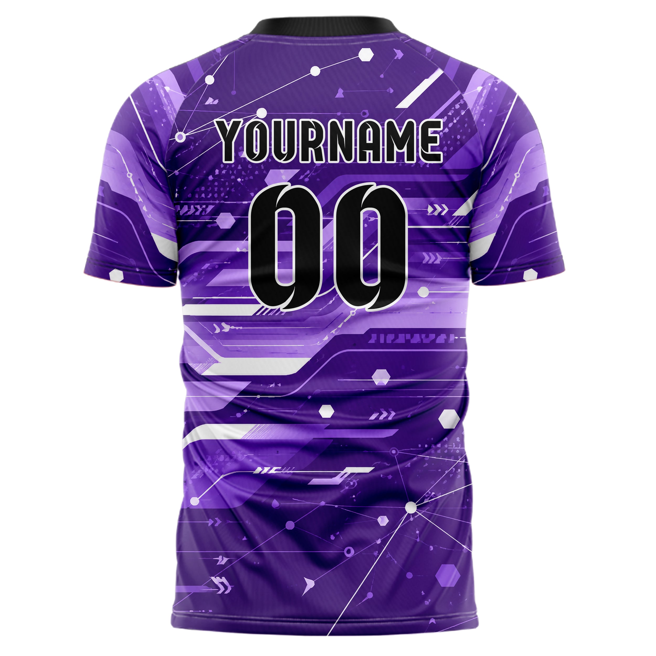 Lila lebendiges abstrakte Linien Network Web Design 12-0583 individuelles Fußballtrikot back