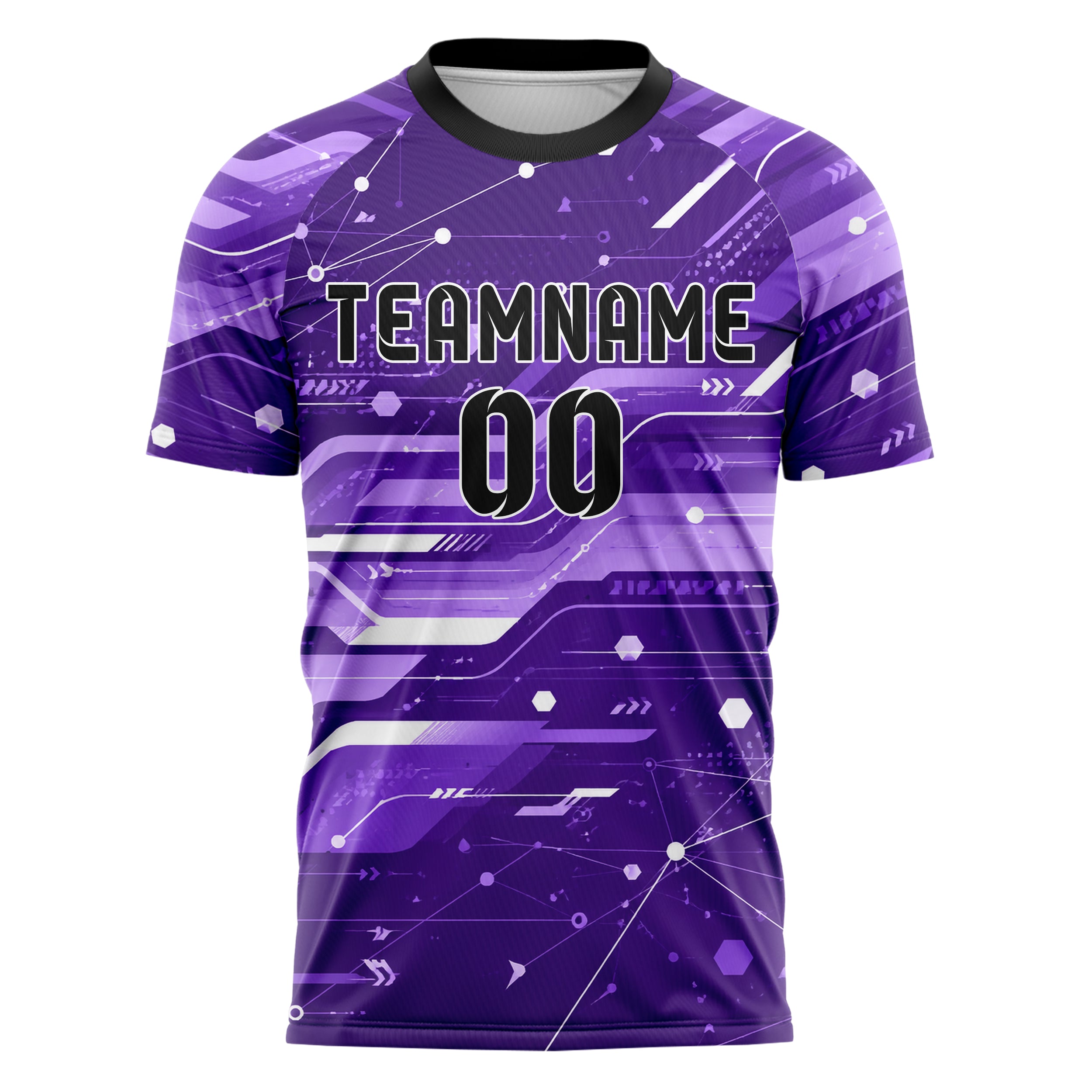 Lila lebendiges abstrakte Linien Network Web Design 12-0583 individuelles Fußballtrikot front