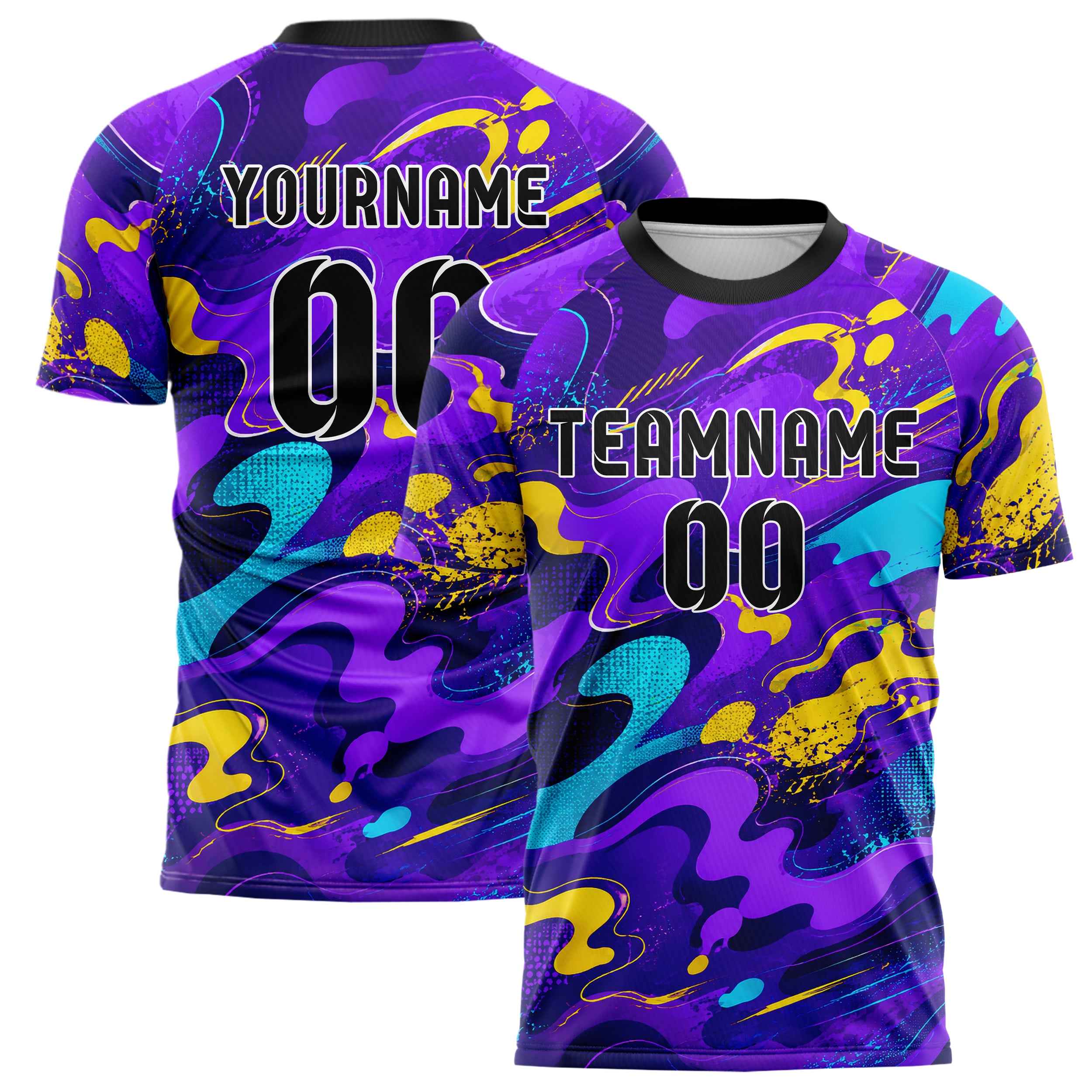 Lila lebendiges abstrakte Linien Organic Blobs Outline Design 12-0140 individuelles Fußballtrikot main