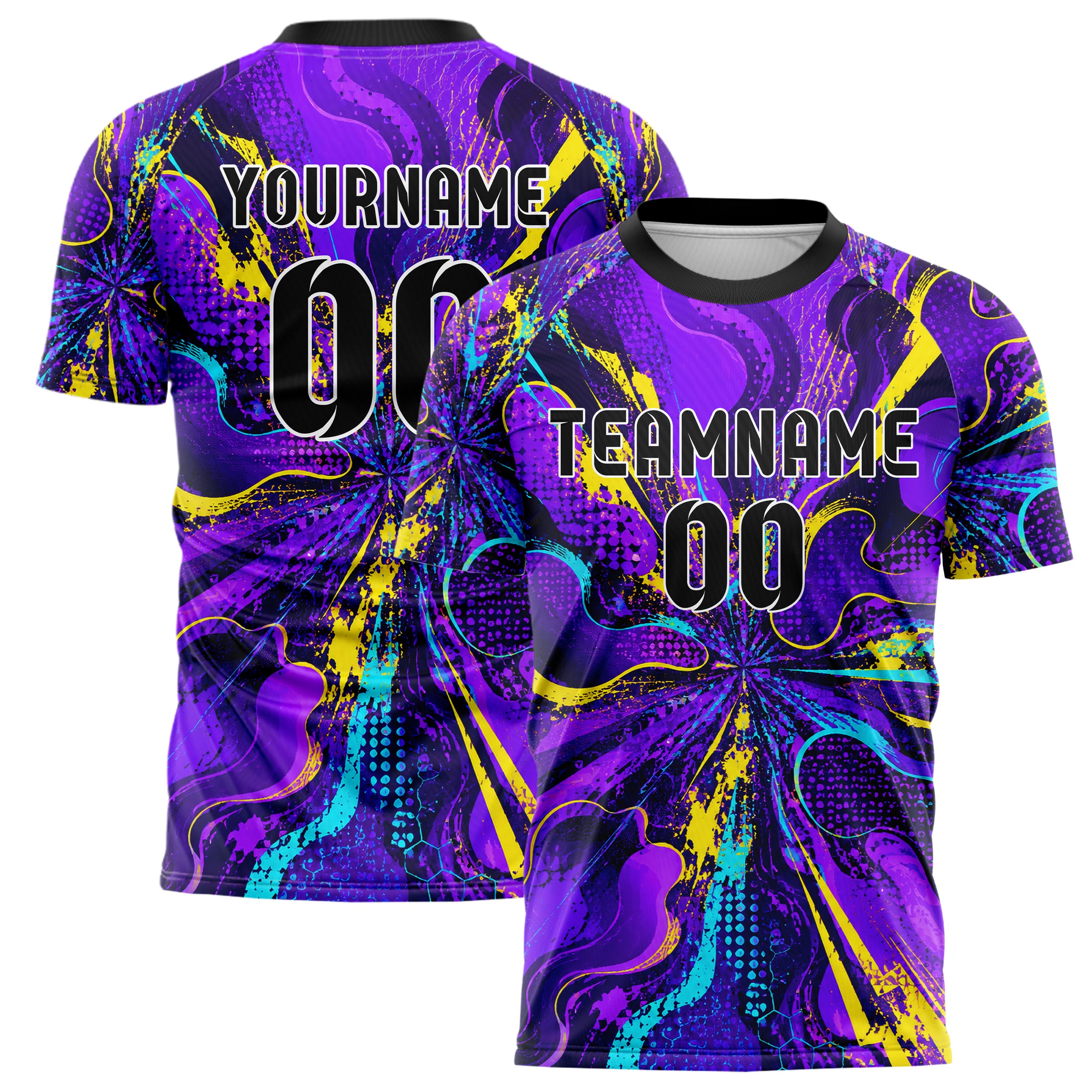 Lila lebendiges abstrakte Linien Organic Blobs Outline Design 12-0188 individuelles Fußballtrikot main