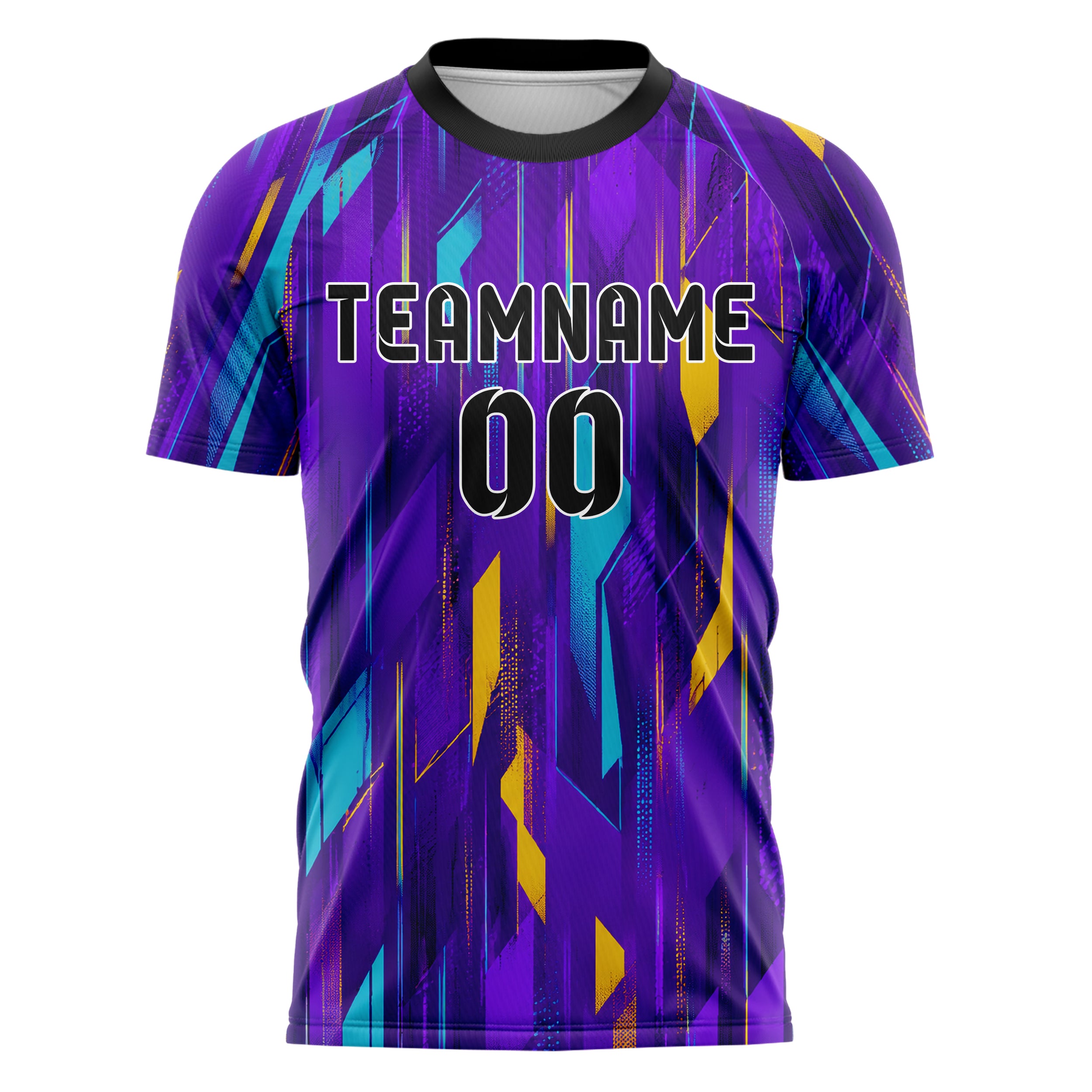 Lila lebendiges abstrakte Linien Polygon Shards Design 12-0074 individuelles Fußballtrikot front