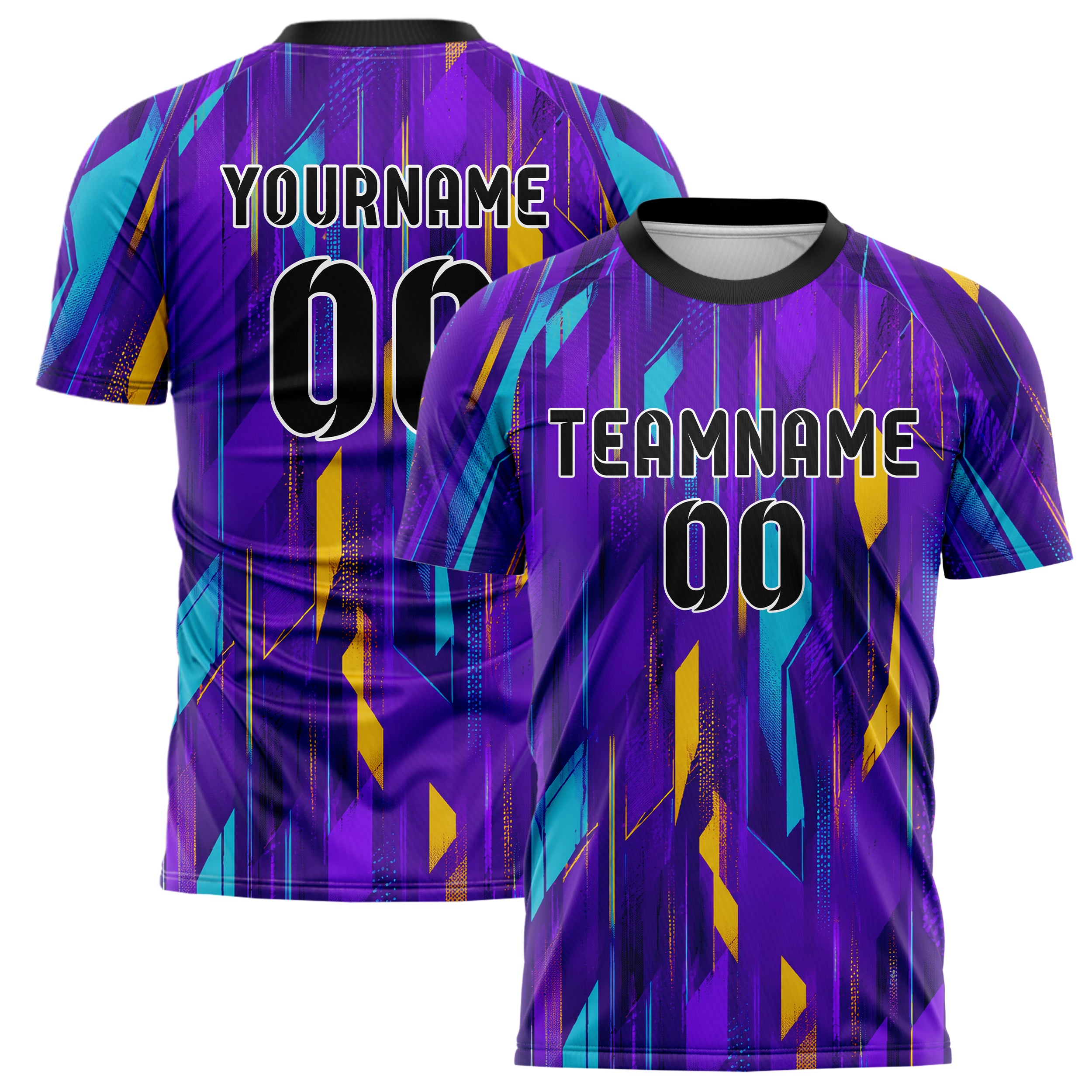 Lila lebendiges abstrakte Linien Polygon Shards Design 12-0074 individuelles Fußballtrikot main