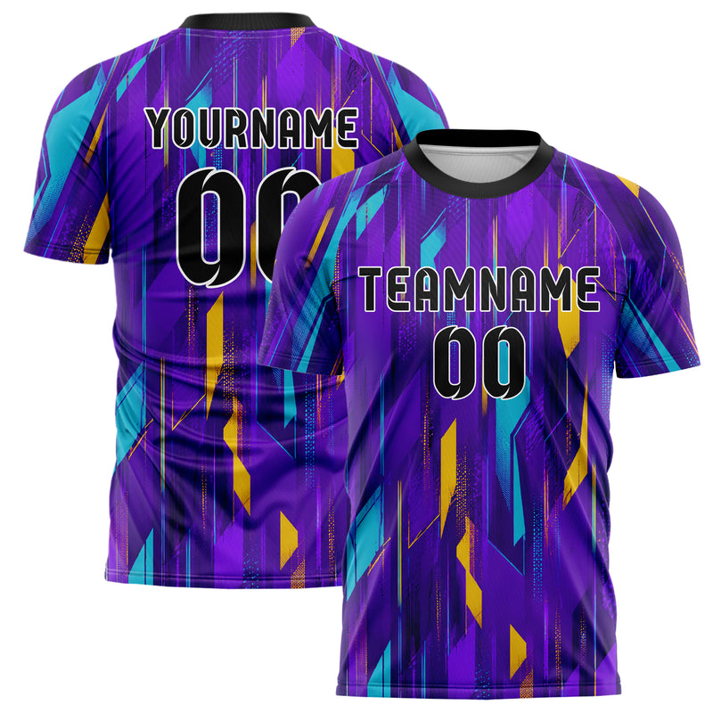Lila lebendiges abstrakte Linien Polygon Shards Design 12-0074 individuelles Fußballtrikot main