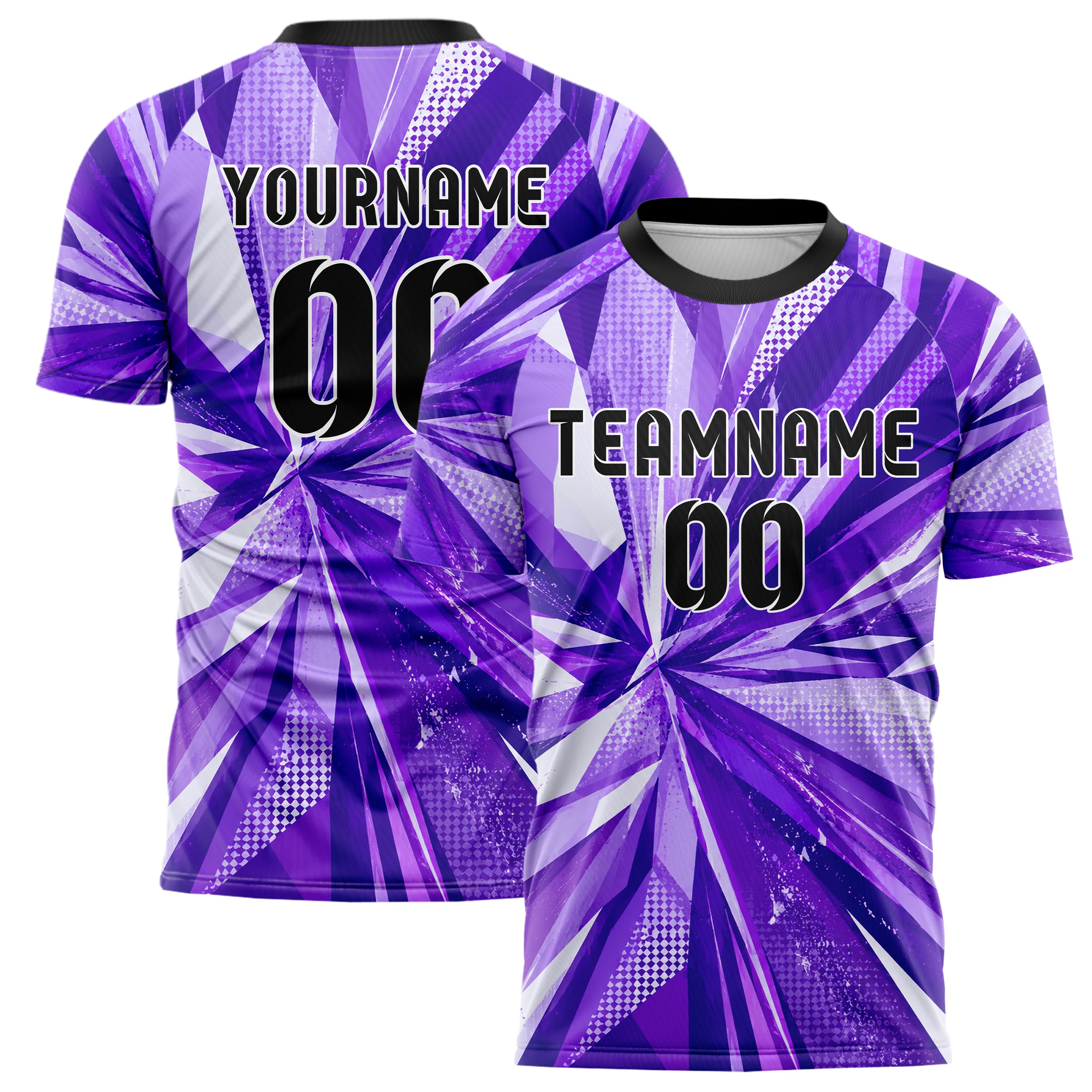 Lila lebendiges abstrakte Linien Polygon Shards Design 12-0274 individuelles Fußballtrikot main