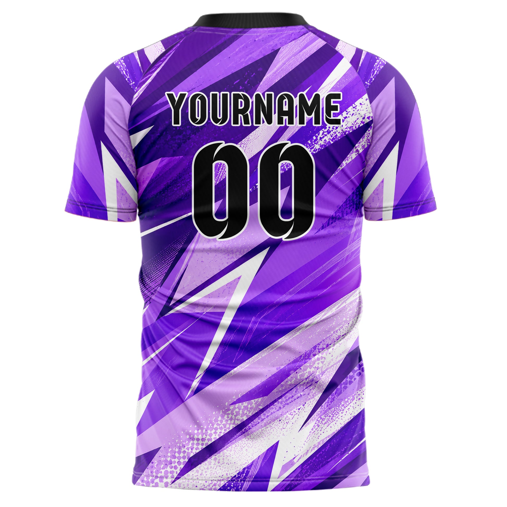 Lila lebendiges abstrakte Linien Polygon Shards Design 12-0322 individuelles Fußballtrikot back