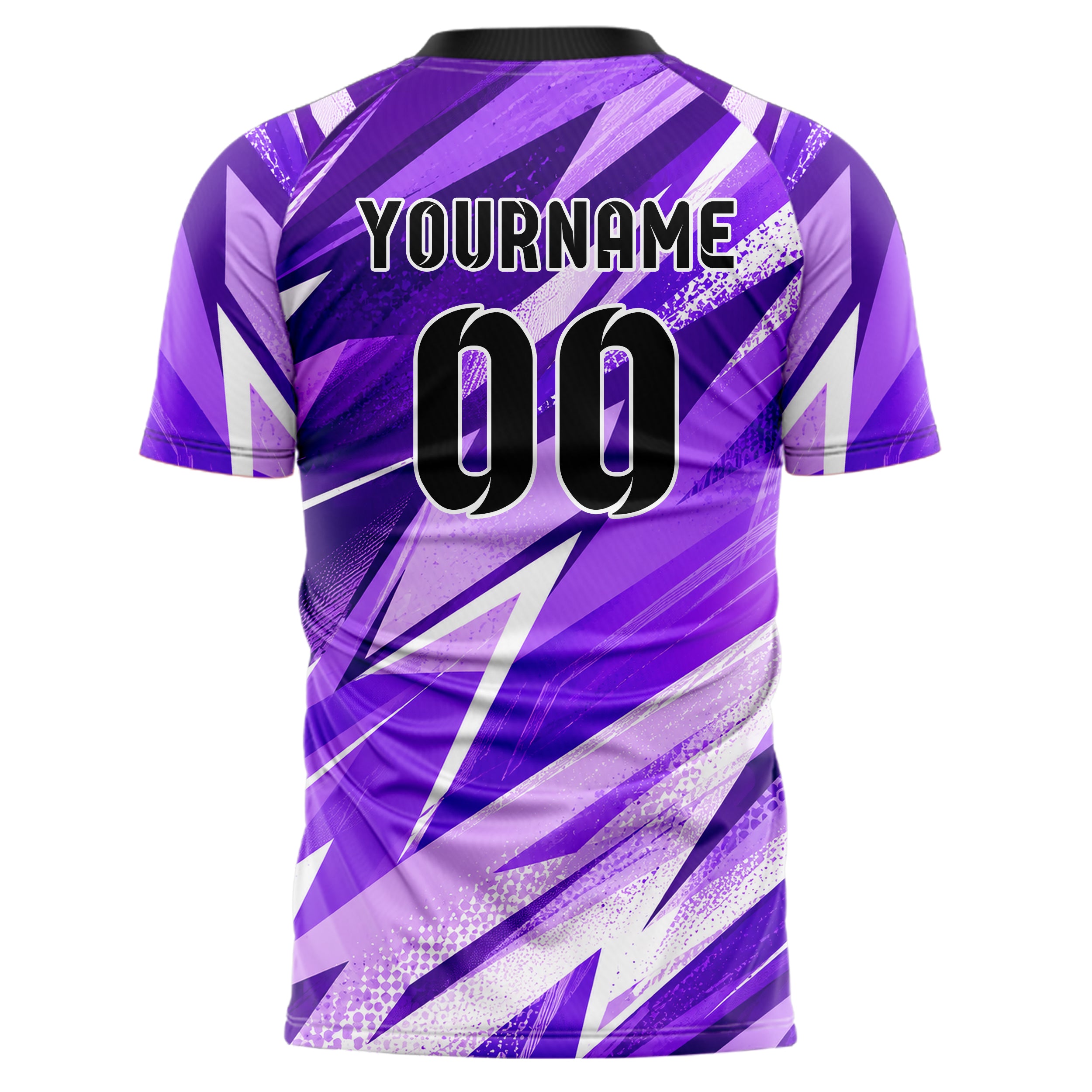 Lila lebendiges abstrakte Linien Polygon Shards Design 12-0322 individuelles Fußballtrikot back