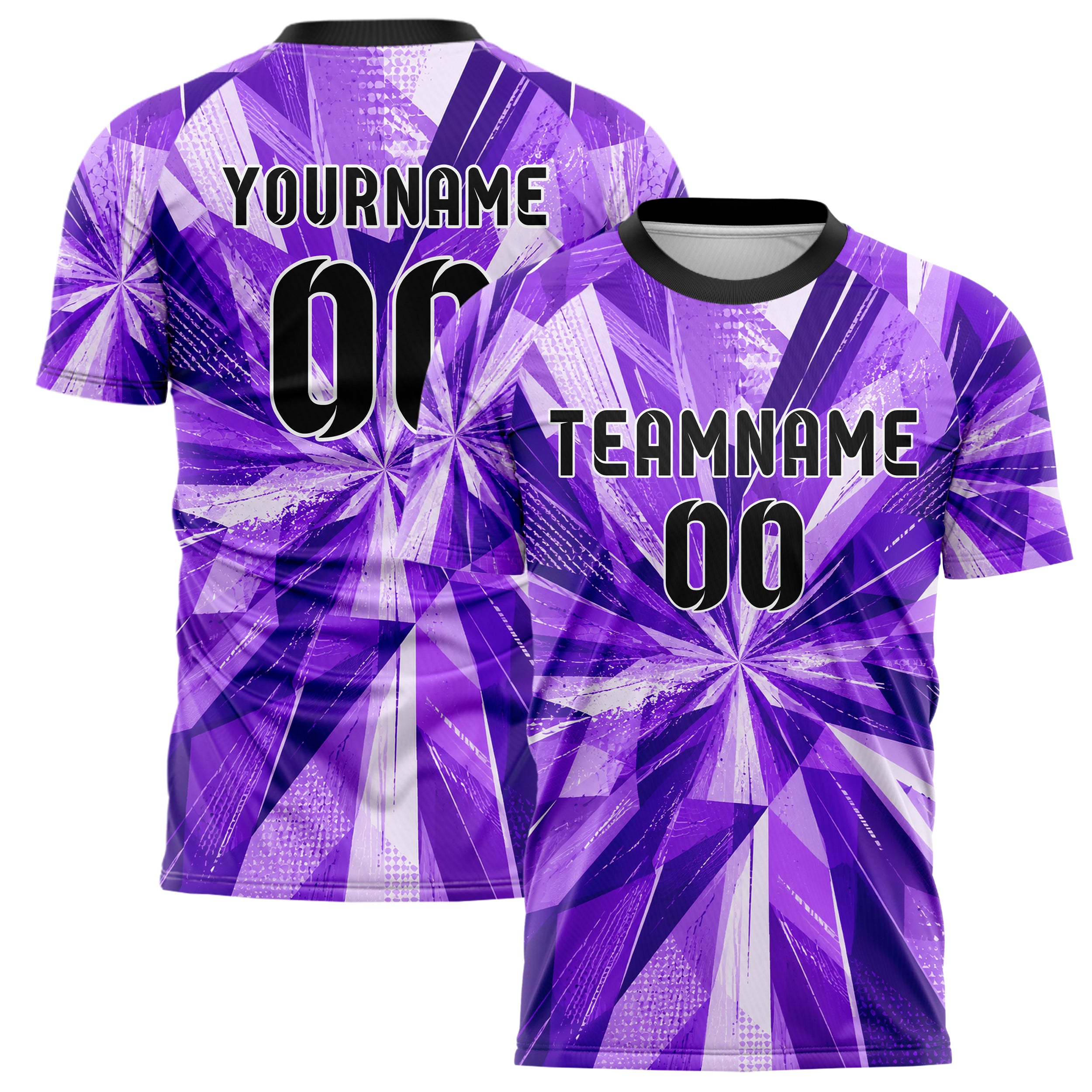 Lila lebendiges abstrakte Linien Polygon Shards Design 12-0370 individuelles Fußballtrikot main