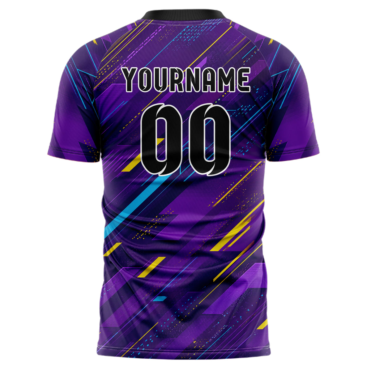 Lila lebendiges abstrakte Linien Speckles Line Accents Design 12-0152 individuelles Fußballtrikot back