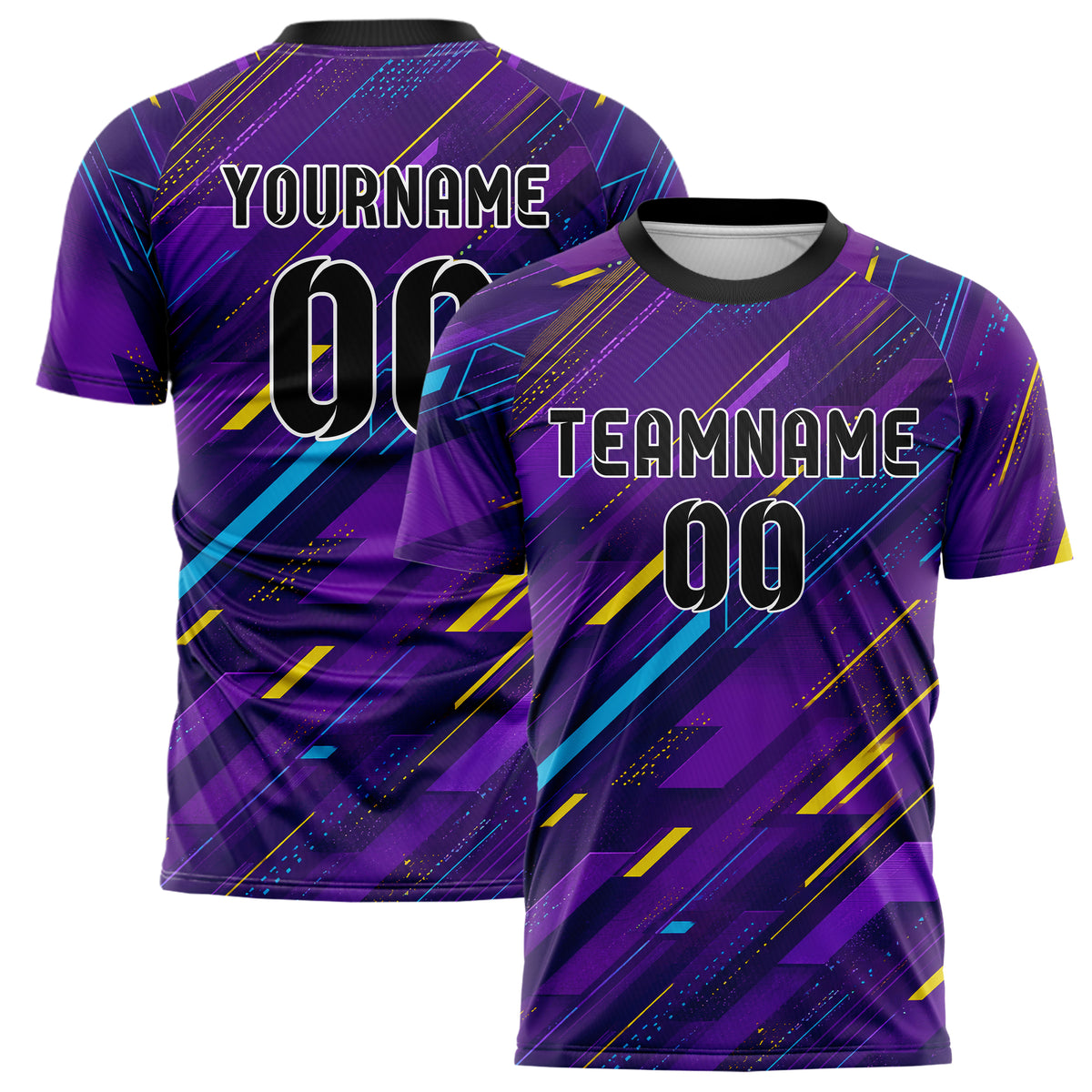 Lila lebendiges abstrakte Linien Speckles Line Accents Design 12-0152 individuelles Fußballtrikot main