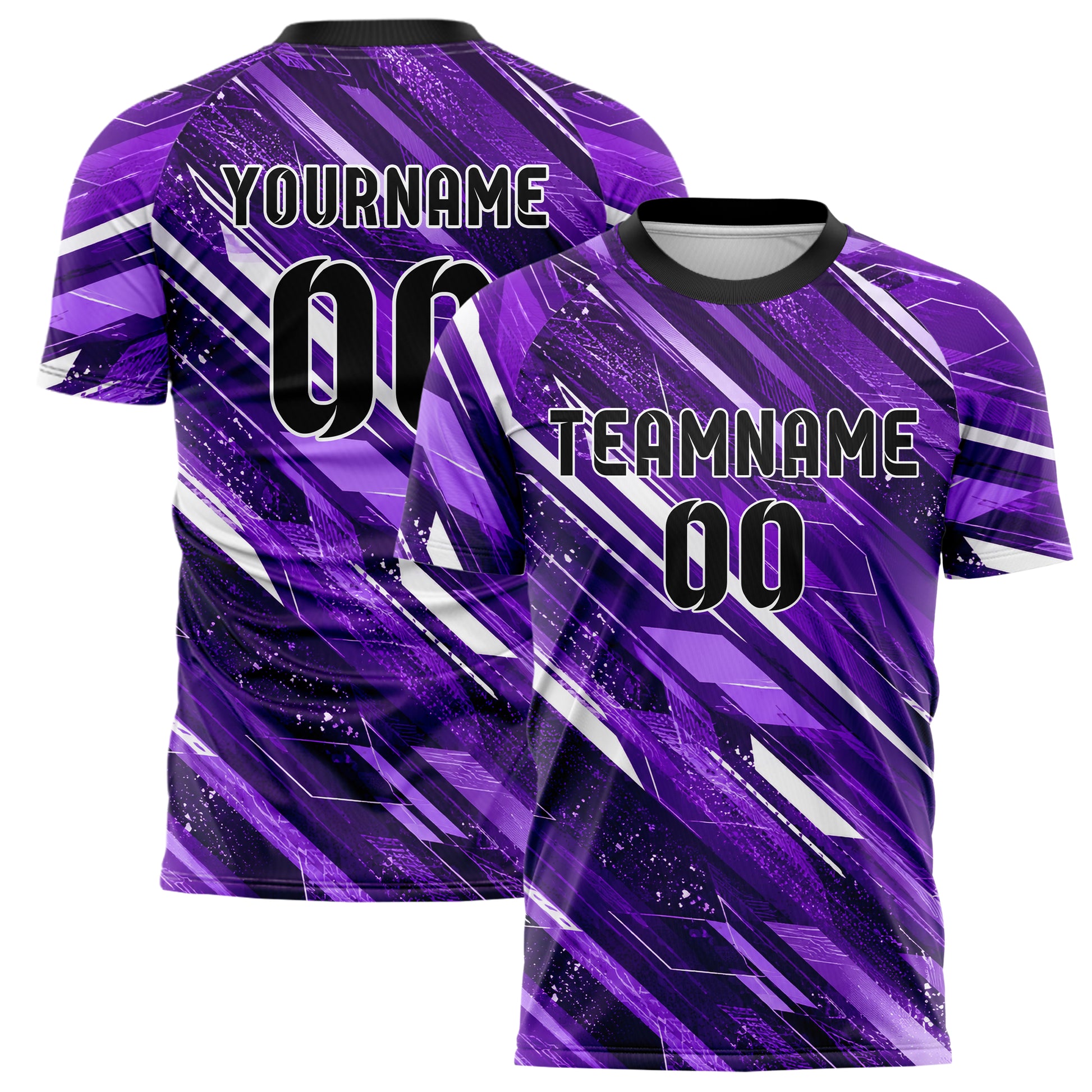 Lila lebendiges abstrakte Linien Speckles Line Accents Design 12-0304 individuelles Fußballtrikot main