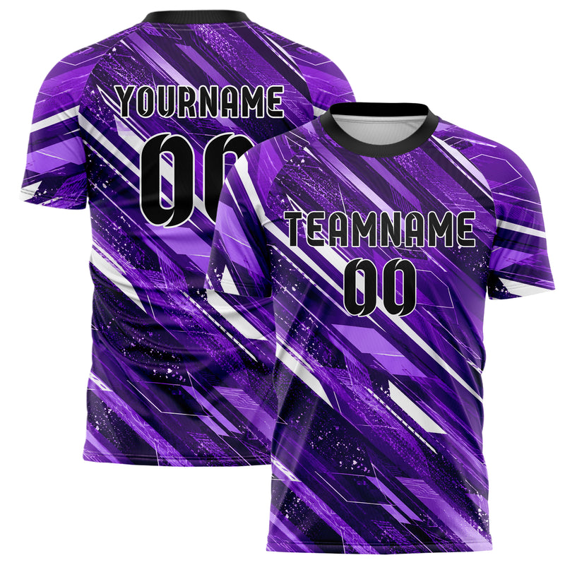Lila lebendiges abstrakte Linien Speckles Line Accents Design 12-0304 individuelles Fußballtrikot main