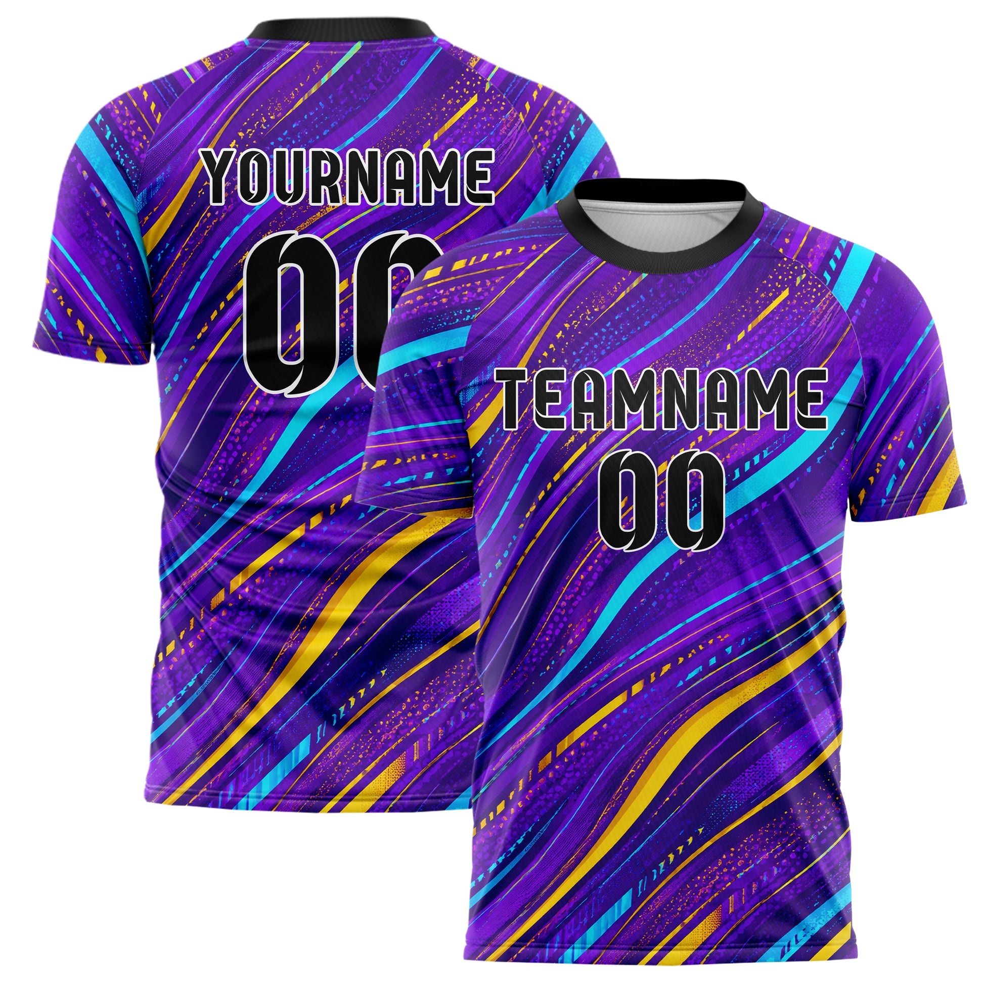 Lila lebendiges abstrakte Linien wavy Parallel Curves Design 12-0014 individuelles Fußballtrikot main