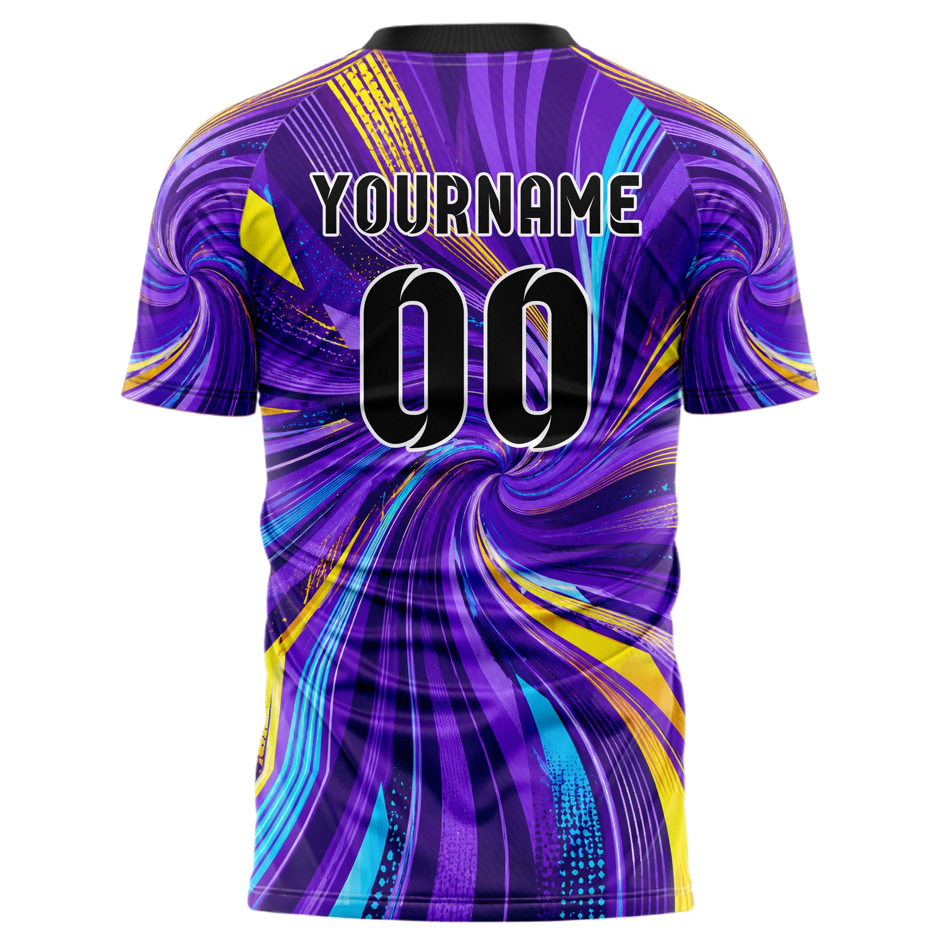 Lila lebendiges abstrakte Linien wavy Parallel Curves Design 12-0038 individuelles Fußballtrikot back
