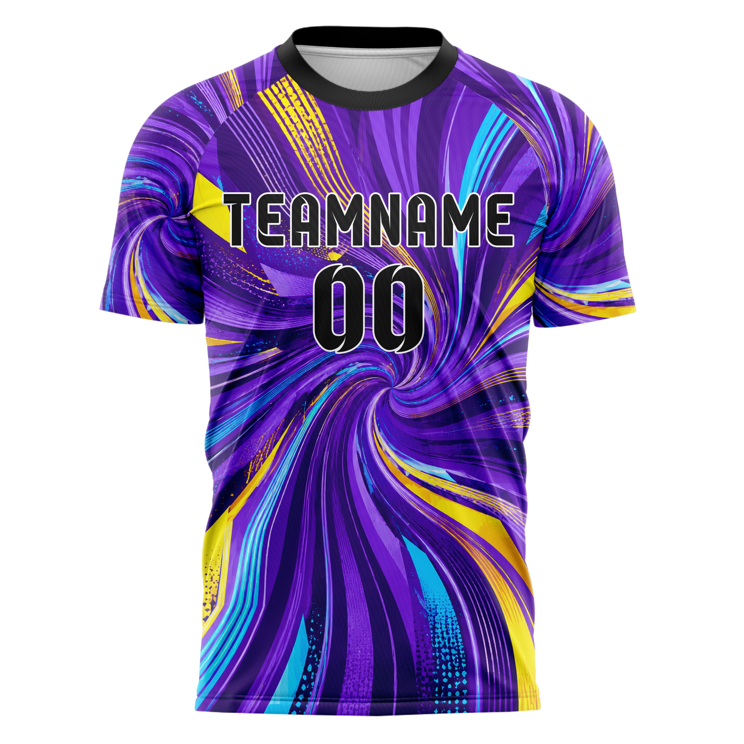 Lila lebendiges abstrakte Linien wavy Parallel Curves Design 12-0038 individuelles Fußballtrikot front