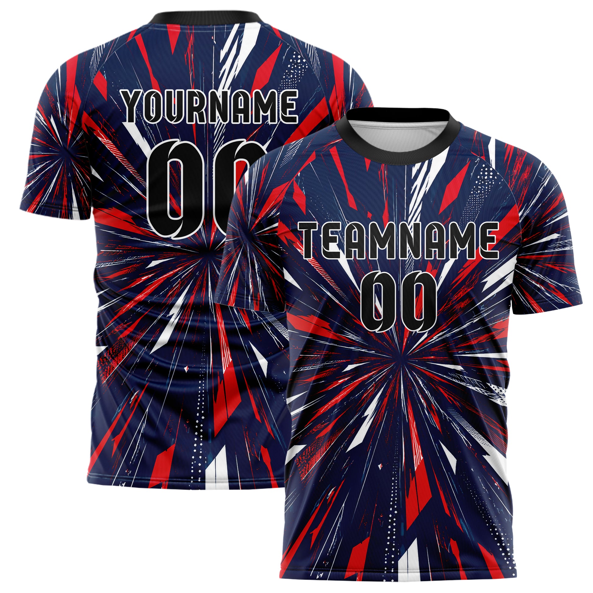 Marineblau klassisches abstrakte Linien diagonale Streamlines Design 12-0011 individuelles Fußballtrikot main