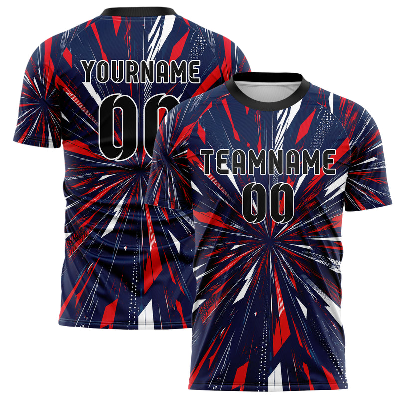 Marineblau klassisches abstrakte Linien diagonale Streamlines Design 12-0011 individuelles Fußballtrikot main