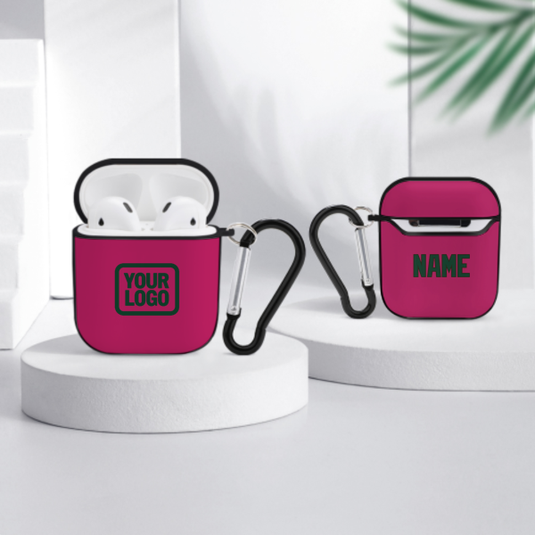 Maßgeschneidertes Rosarot Moosgrün AirPods-Hülle