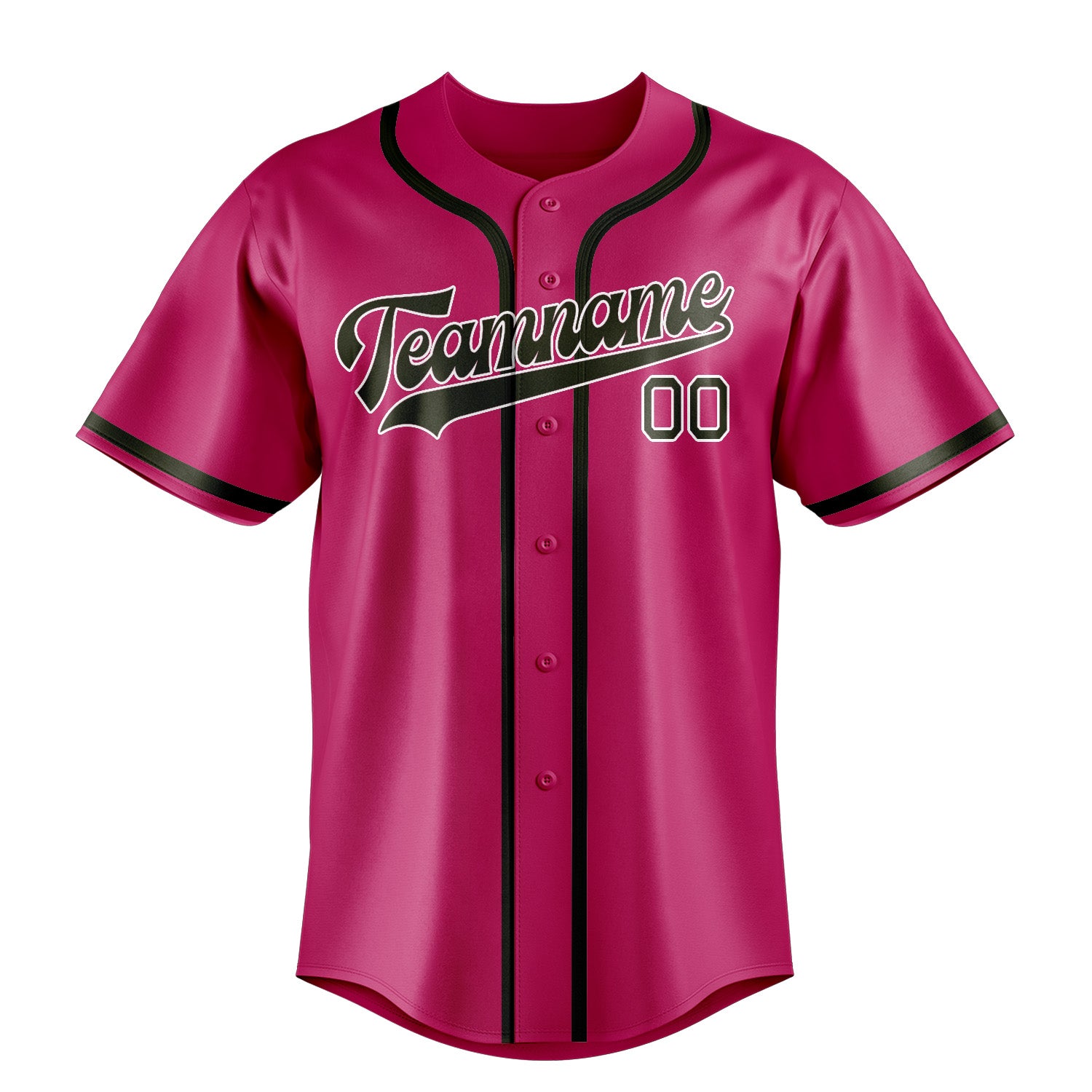 Benutzerdefiniertes Professionelles Rosarot Dunkles Oliv Baseballtrikot
