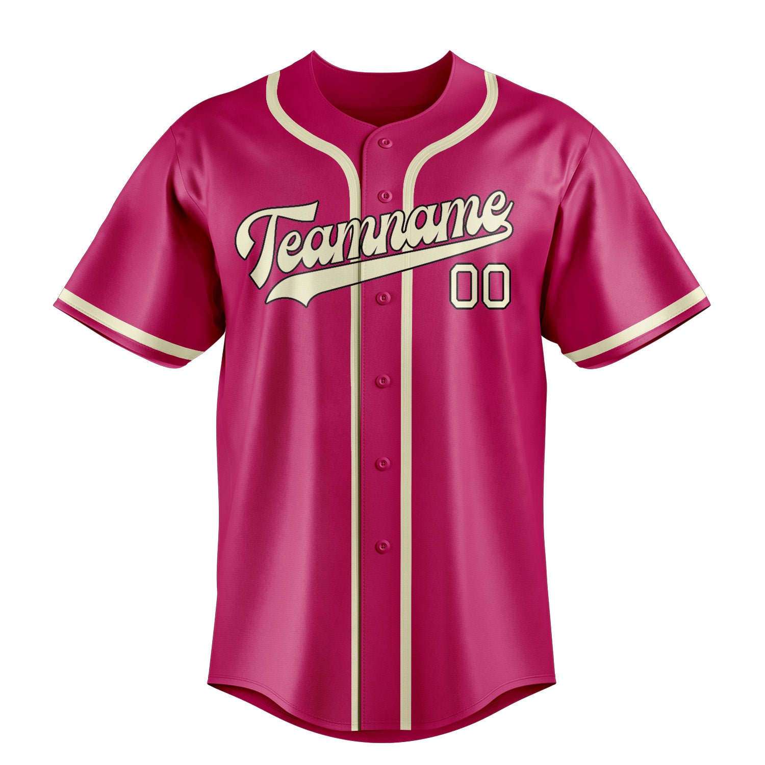Benutzerdefiniertes Professionelles Rosarot Beige Baseballtrikot