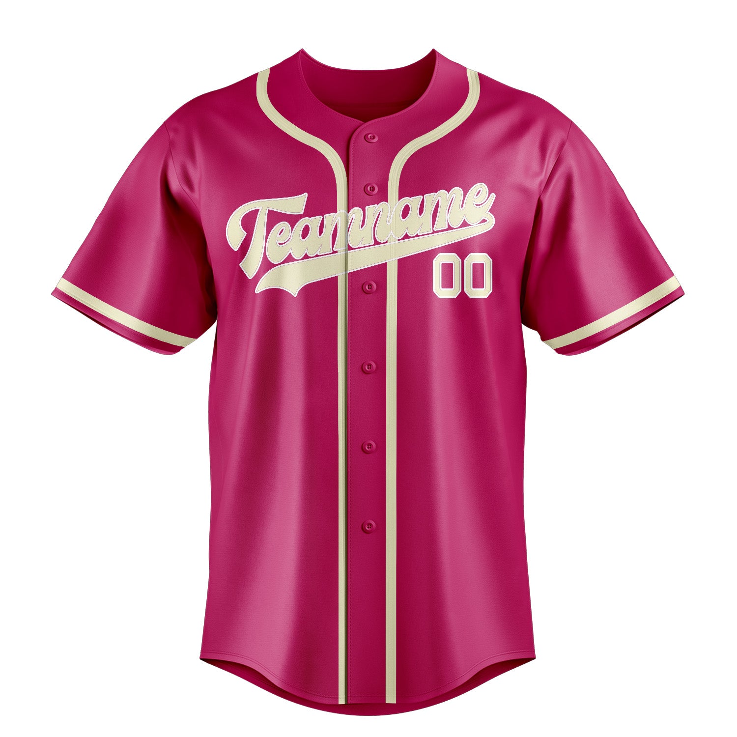 Benutzerdefiniertes Professionelles Rosarot Beige Baseballtrikot