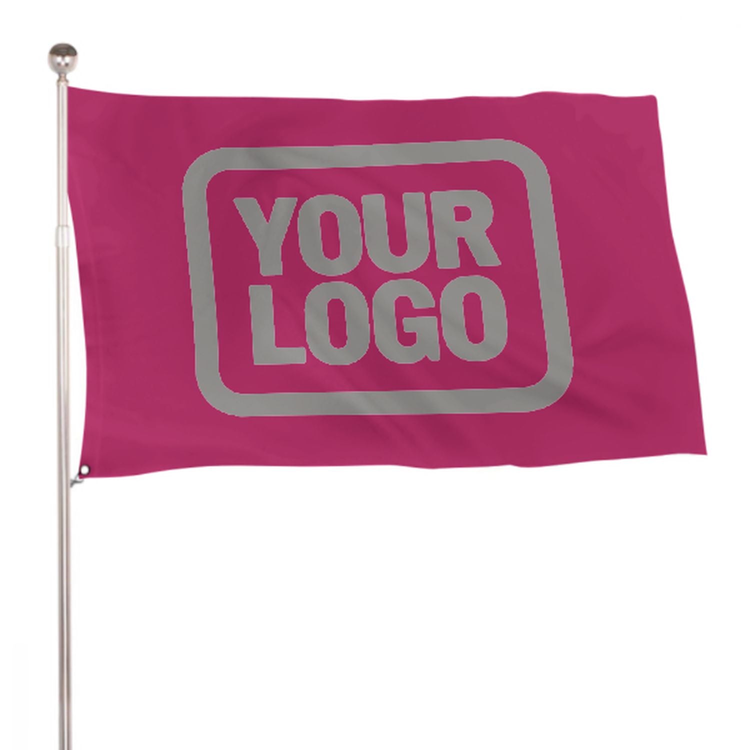 Maßgeschneidertes Rosarot Grau Flagge
