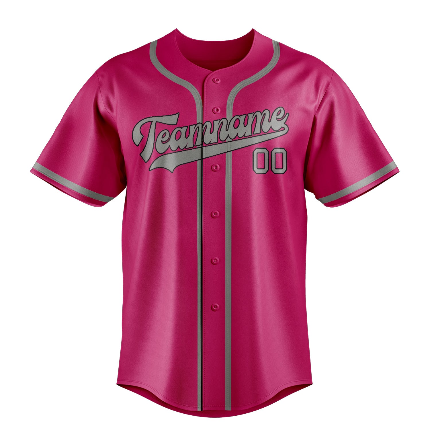 Benutzerdefiniertes Professionelles Rosarot Grau Baseballtrikot