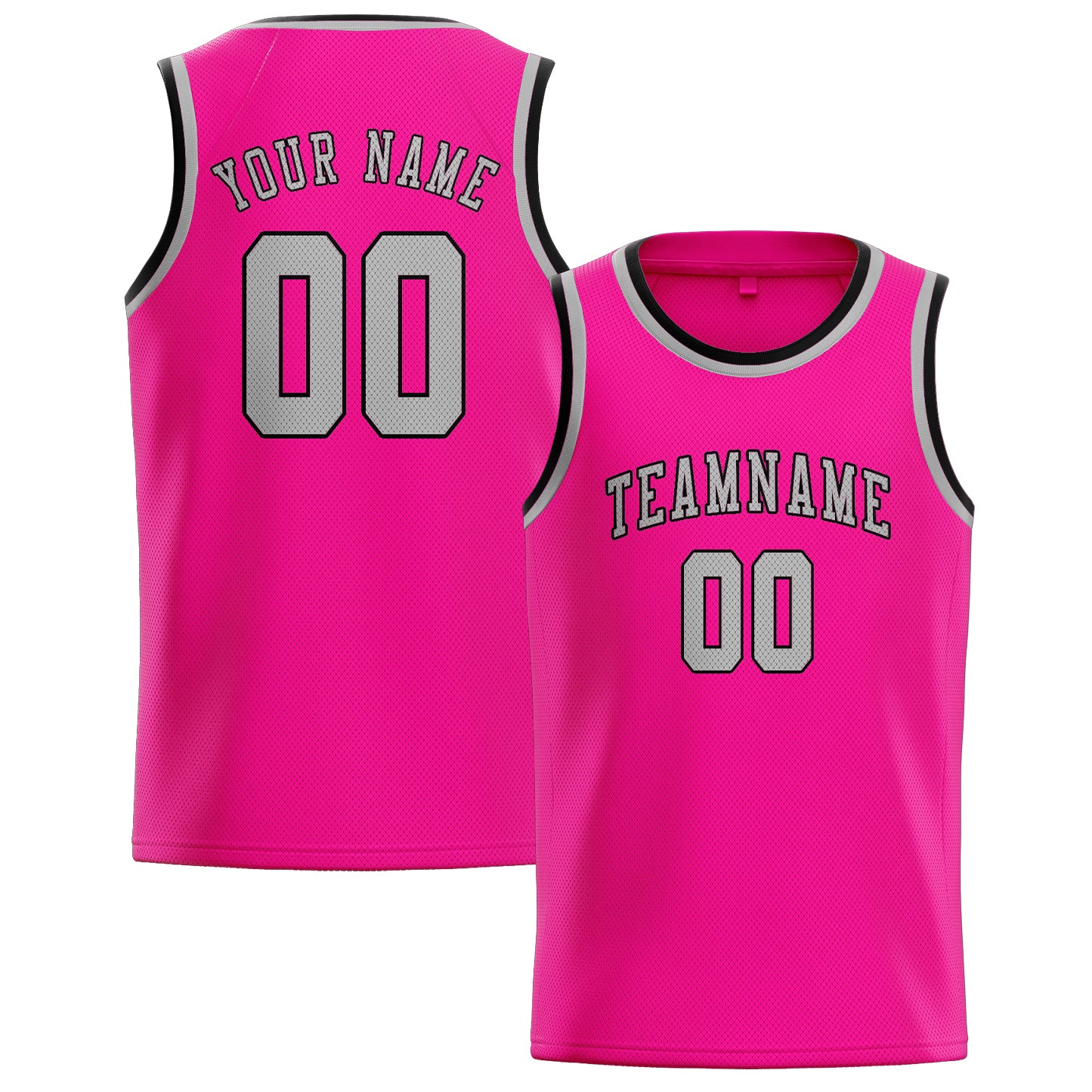 Benutzerdefiniertes Professionelles Rosarot Grau Basketballtrikot