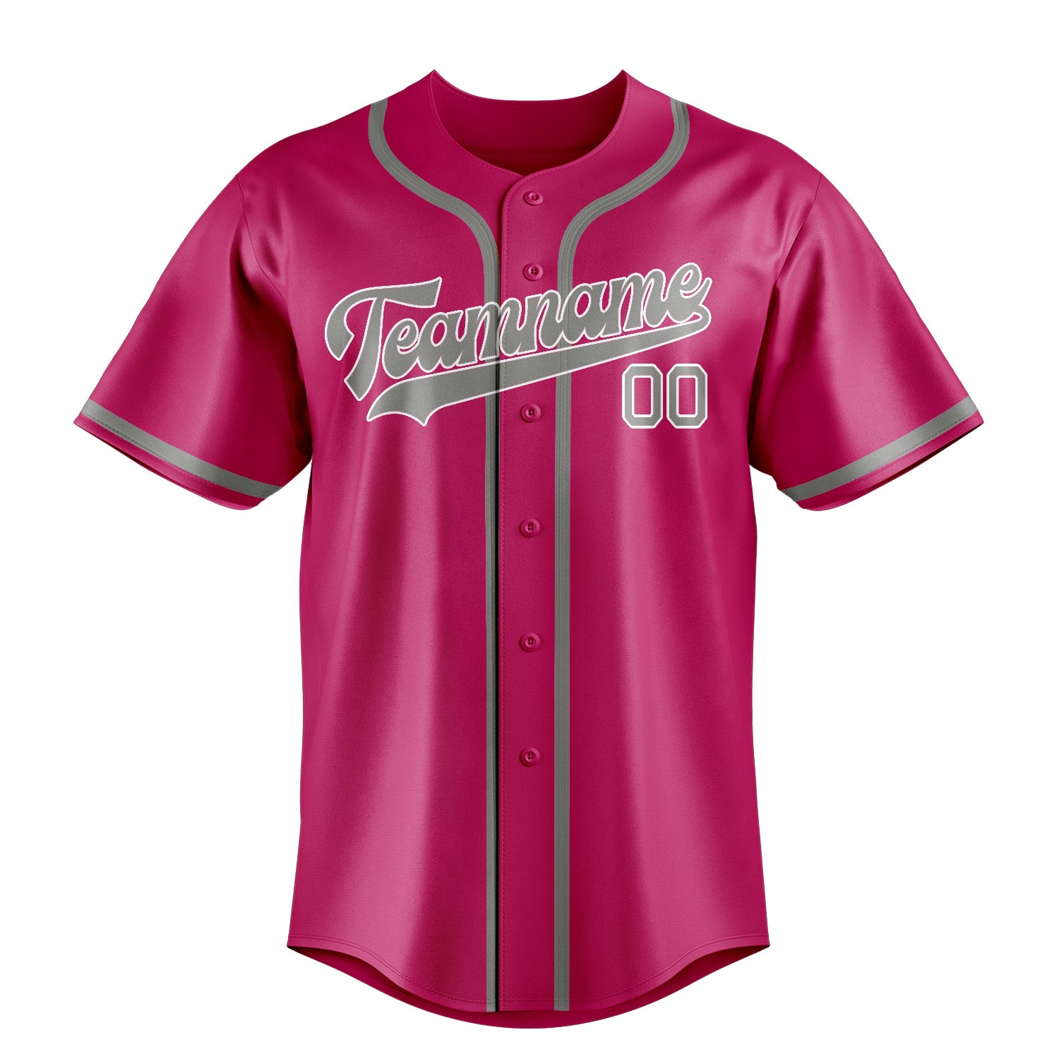 Benutzerdefiniertes Professionelles Rosarot Grau Baseballtrikot