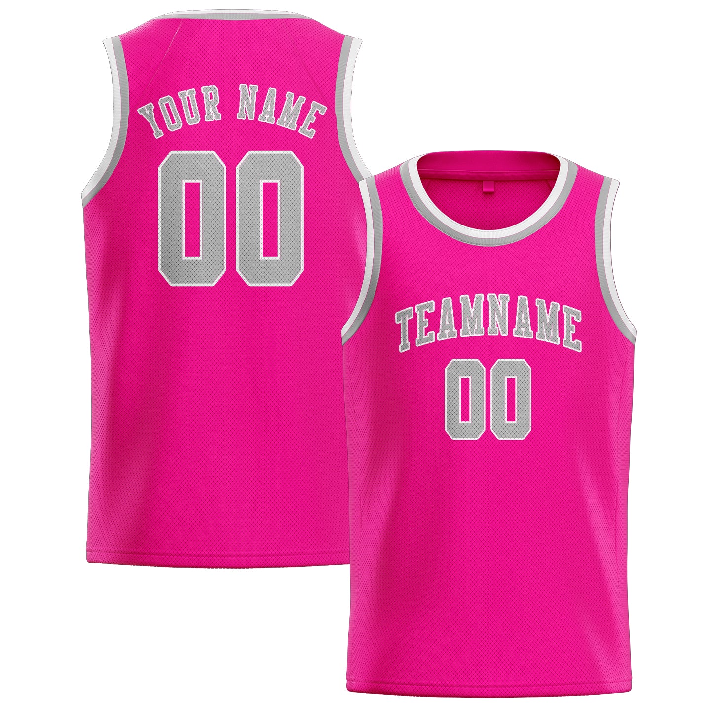 Benutzerdefiniertes Professionelles Rosarot Grau Basketballtrikot