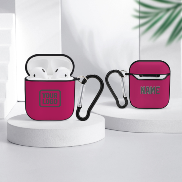 Maßgeschneidertes Rosarot Dunkelgrau AirPods-Hülle