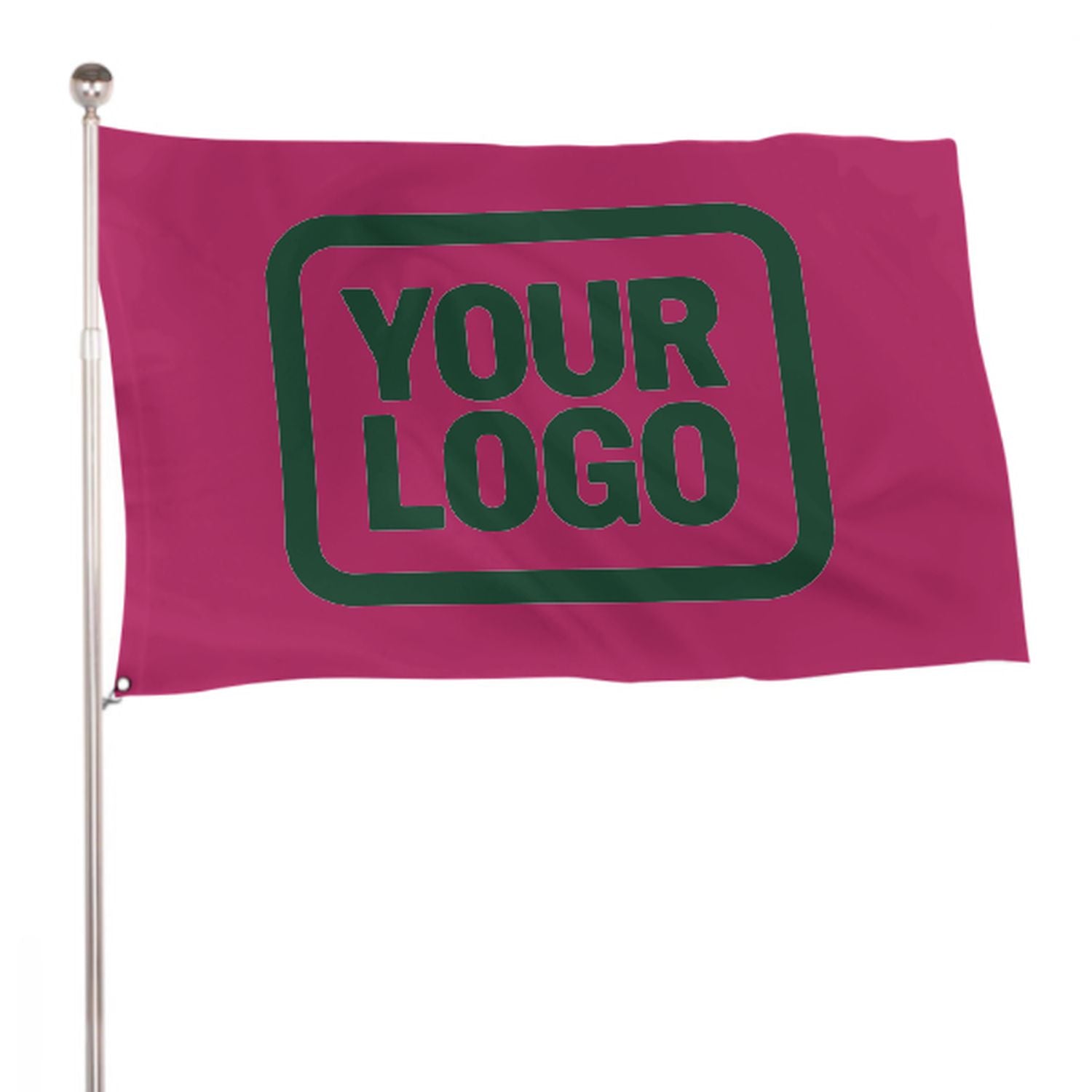 Maßgeschneidertes Rosarot Moosgrün Flagge