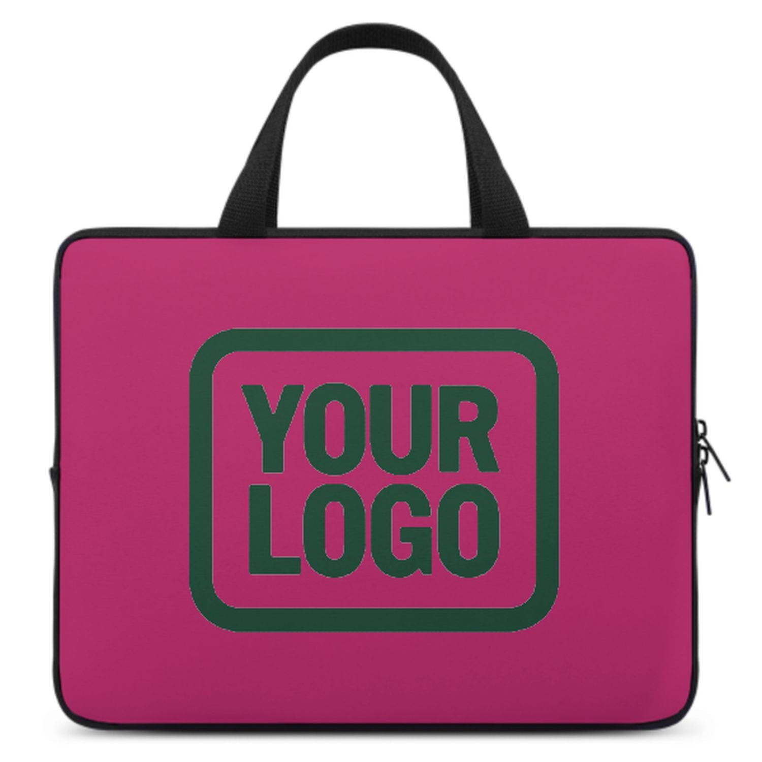 Borsa per laptop rosa e verde personalizzata
