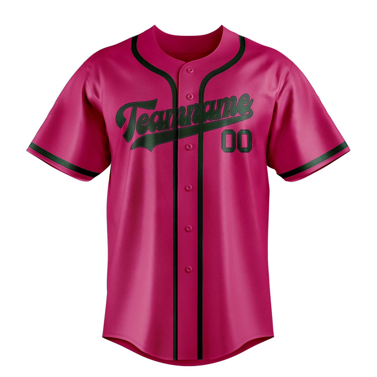 Benutzerdefiniertes Professionelles Rosarot Moosgrün Baseballtrikot