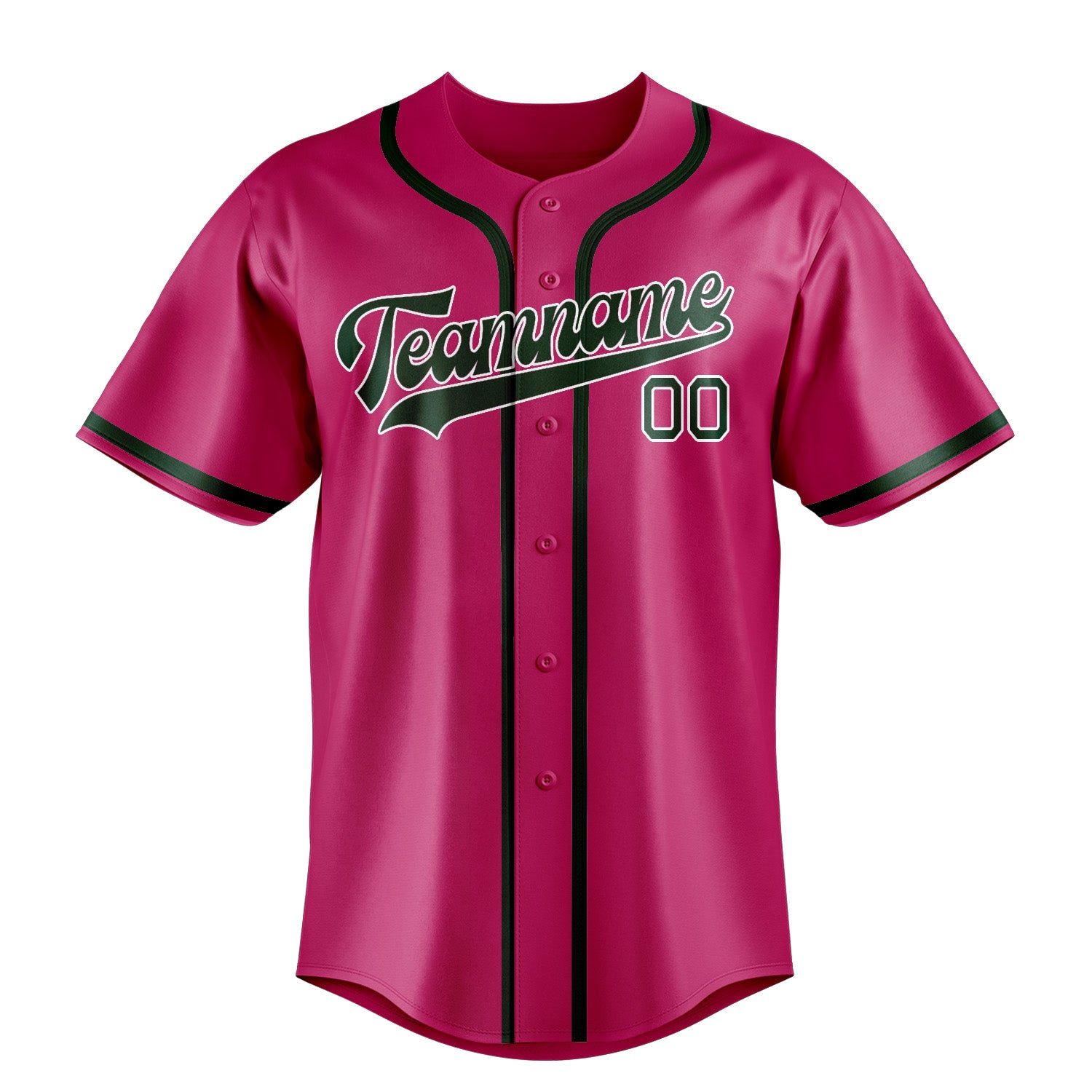 Benutzerdefiniertes Professionelles Rosarot Moosgrün Baseballtrikot