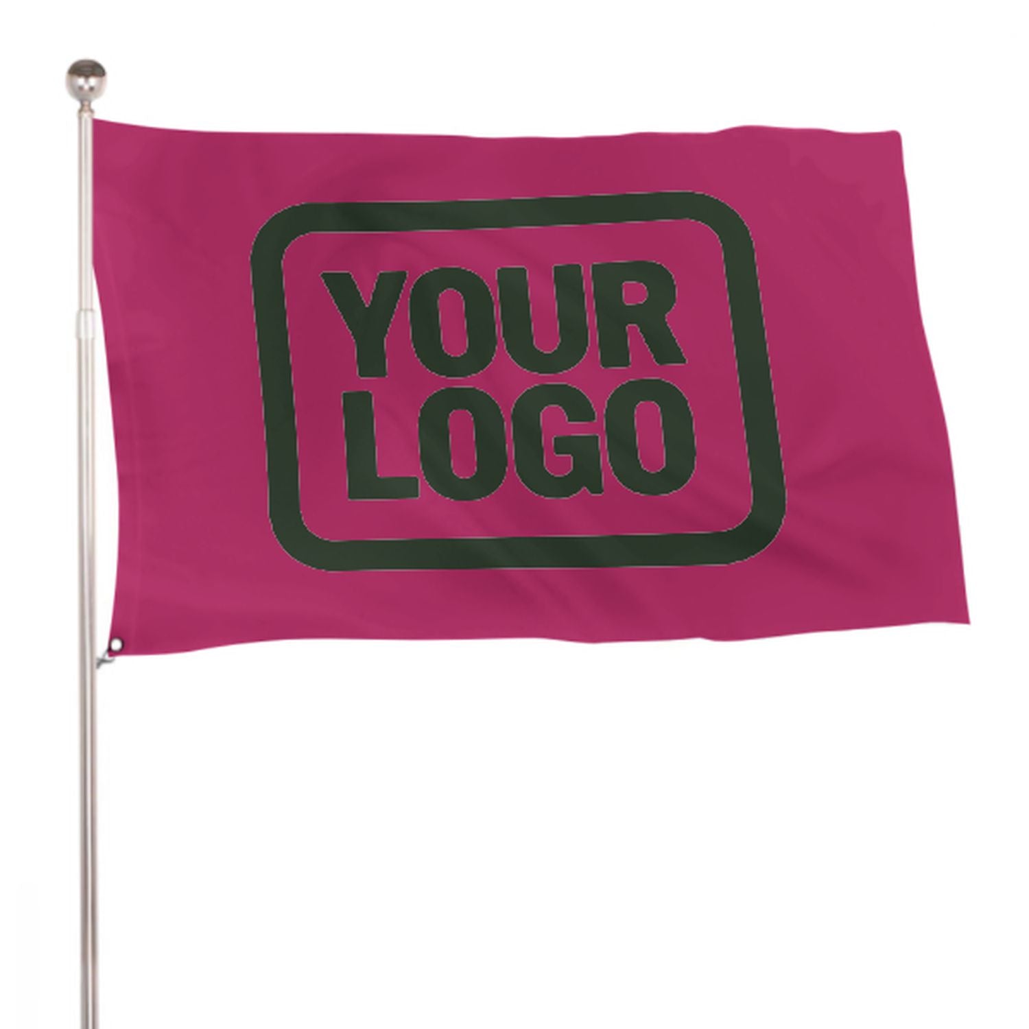 Maßgeschneidertes Rosarot Tannengrün Flagge