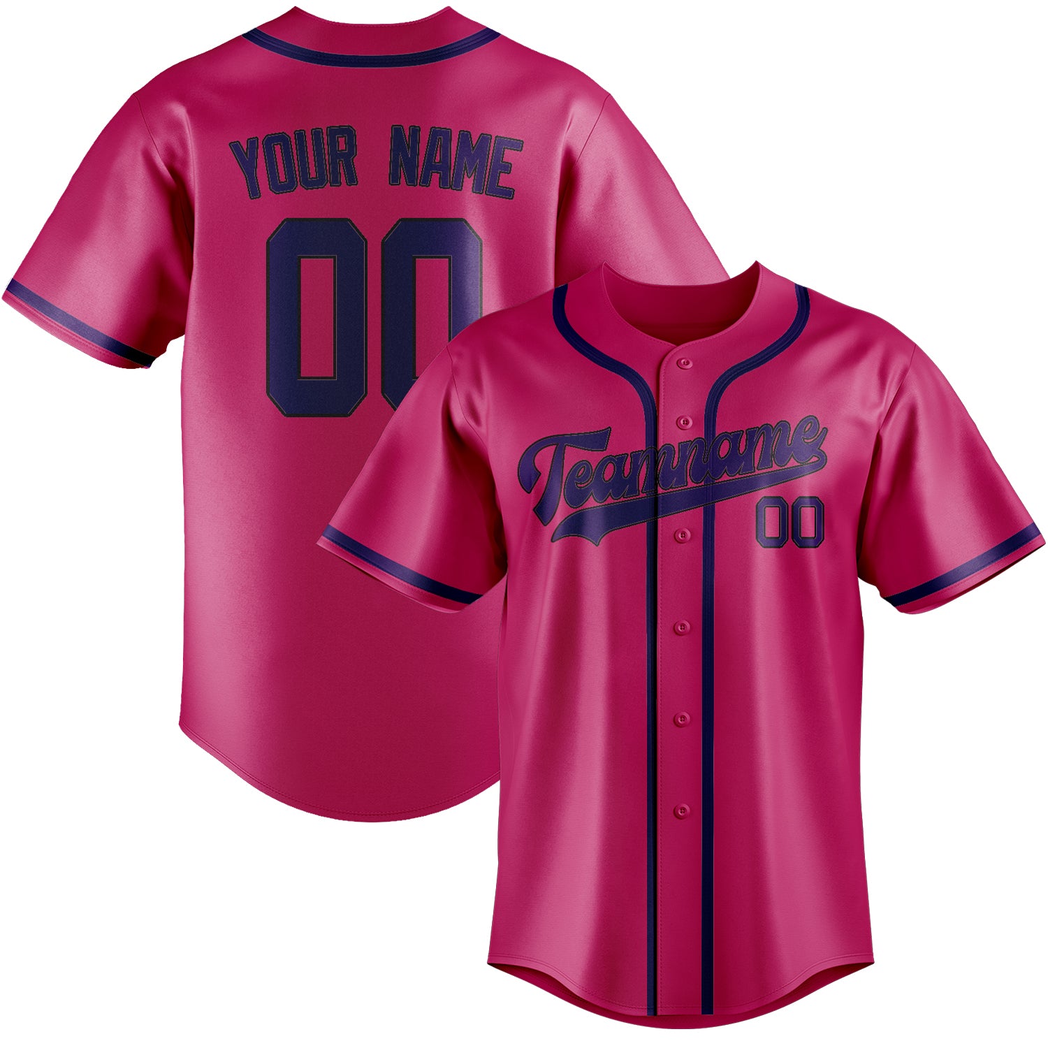 Benutzerdefiniertes Professionelles Rosarot Lila Baseballtrikot